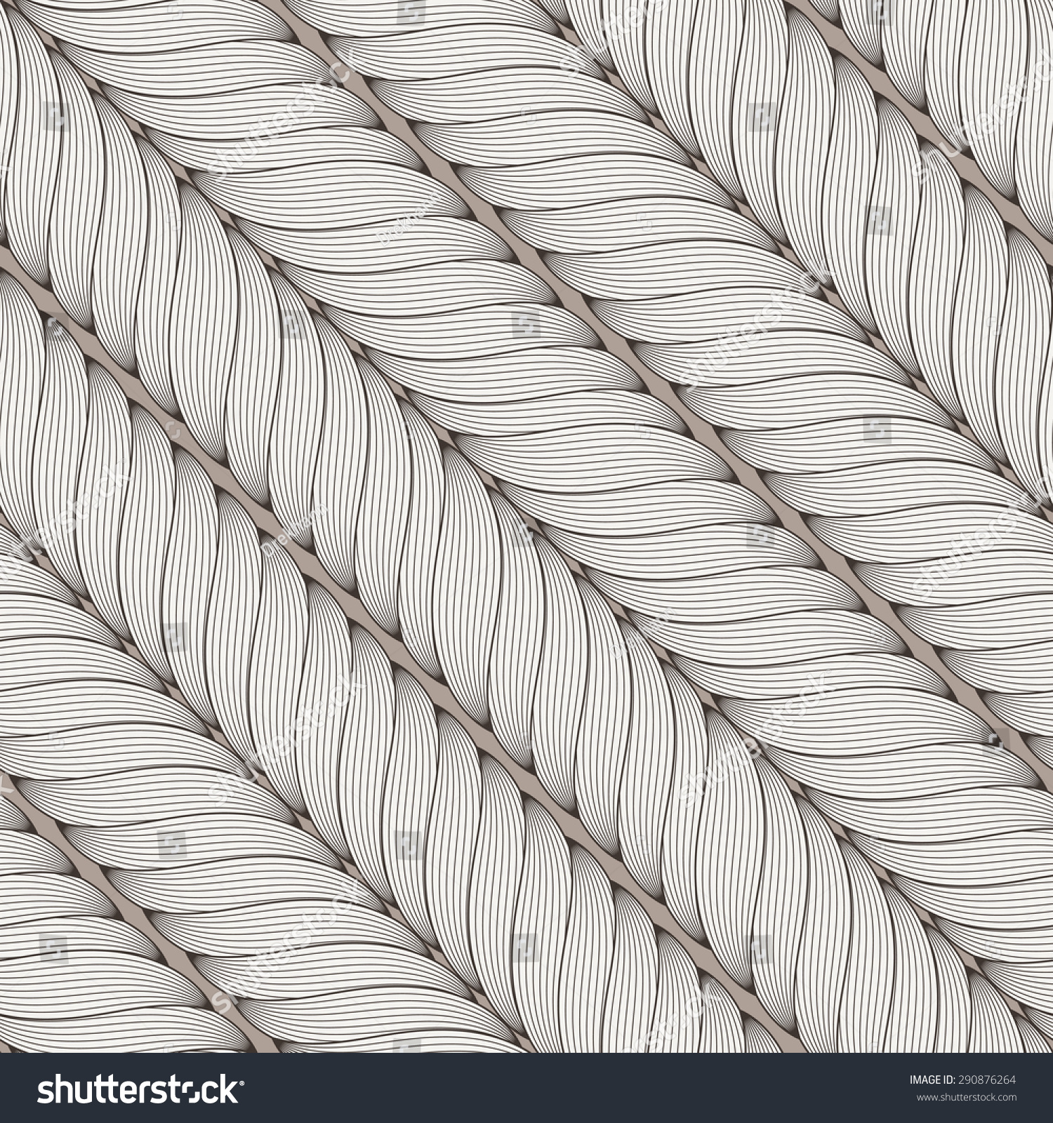 Vector Seamless Pattern Interwoven Ropes Braids Stock Vector (Royalty