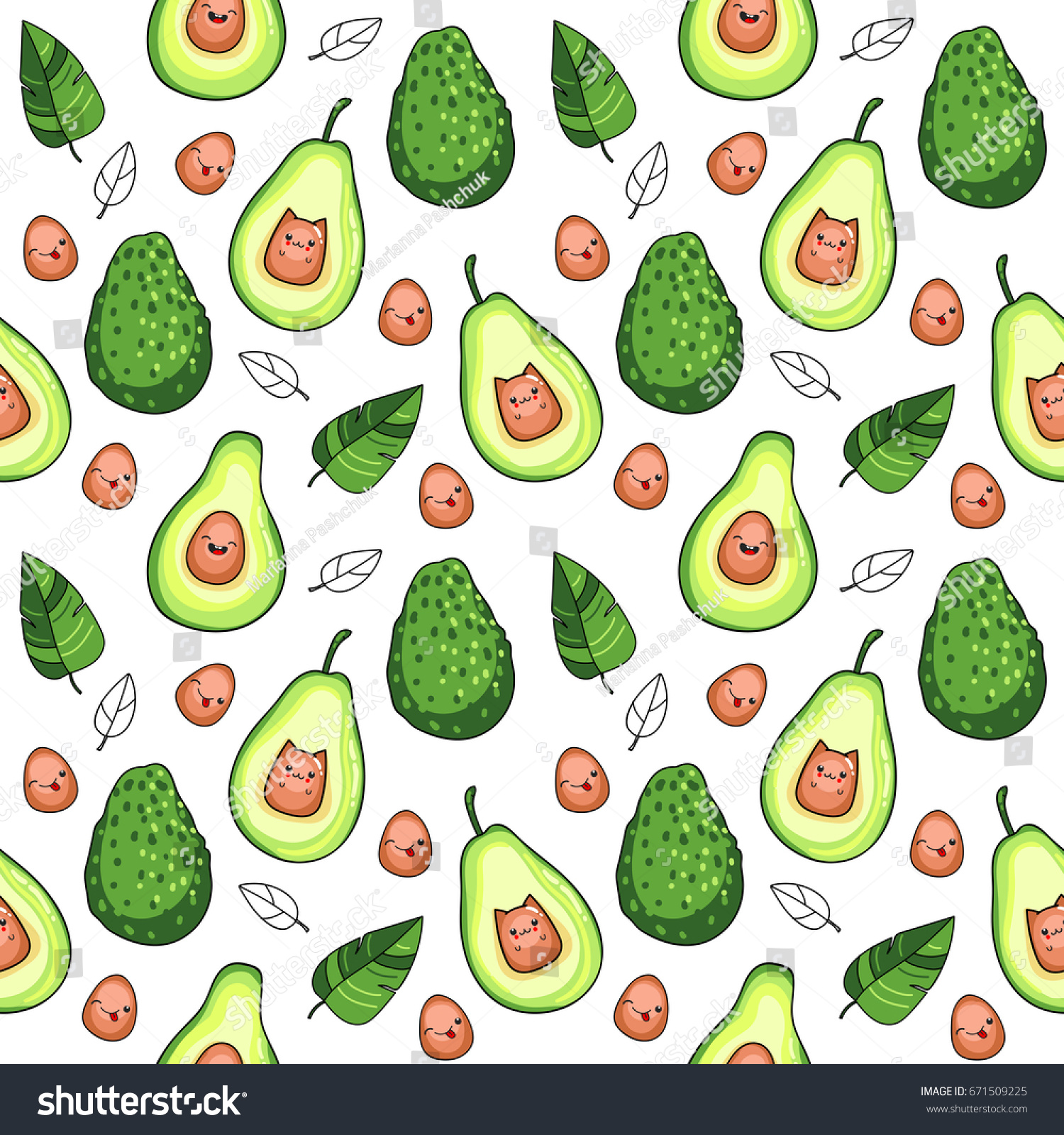 vector seamless pattern avocado fruit on stock vector royalty free 671509225 https www shutterstock com image vector vector seamless pattern avocado fruit on 671509225