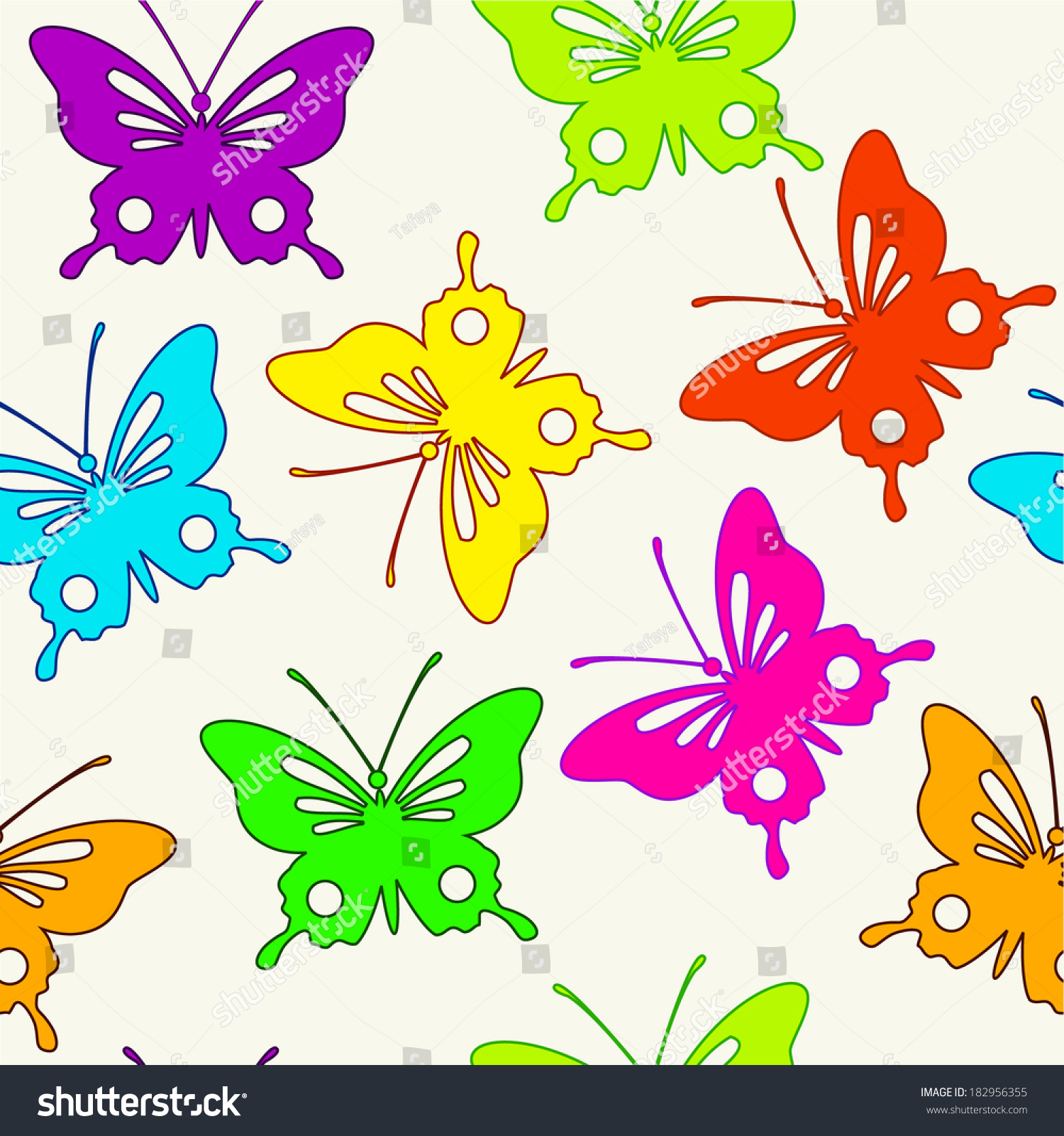 Vector Seamless Pattern With Butterfly - 182956355 : Shutterstock