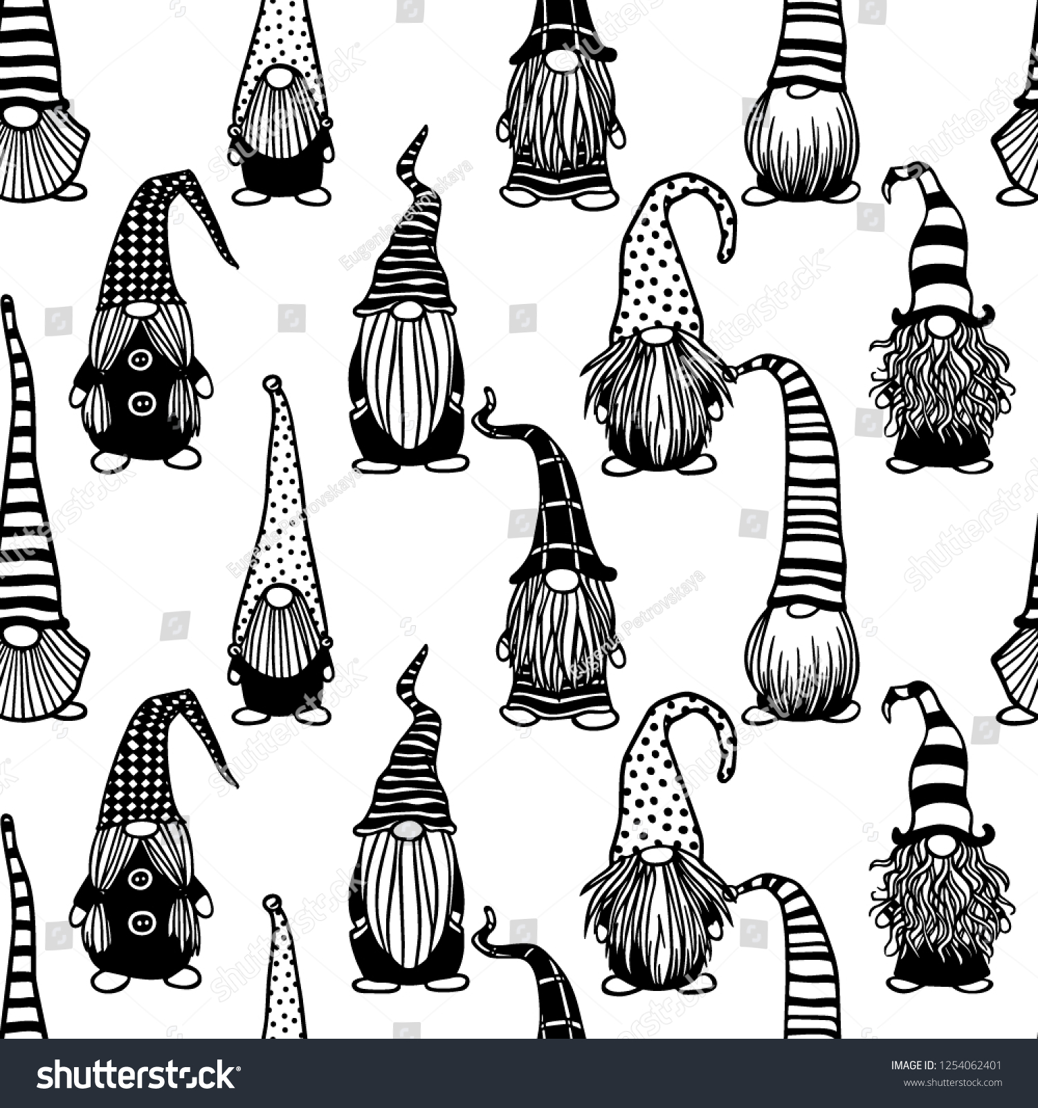 Vector Seamless Pattern Hand Drawn Cute Stock Vector (Royalty Free ...