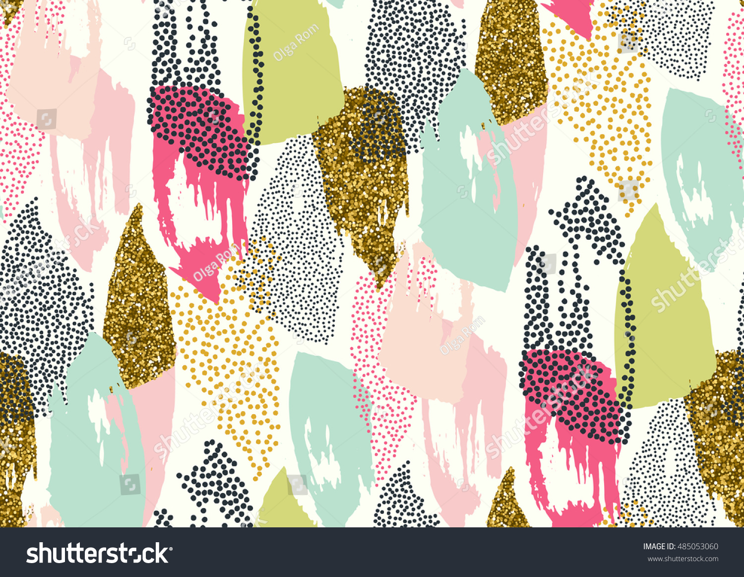 Vector Seamless Pattern Hand Drawn Gold Stock Vector Royalty Free Shutterstock