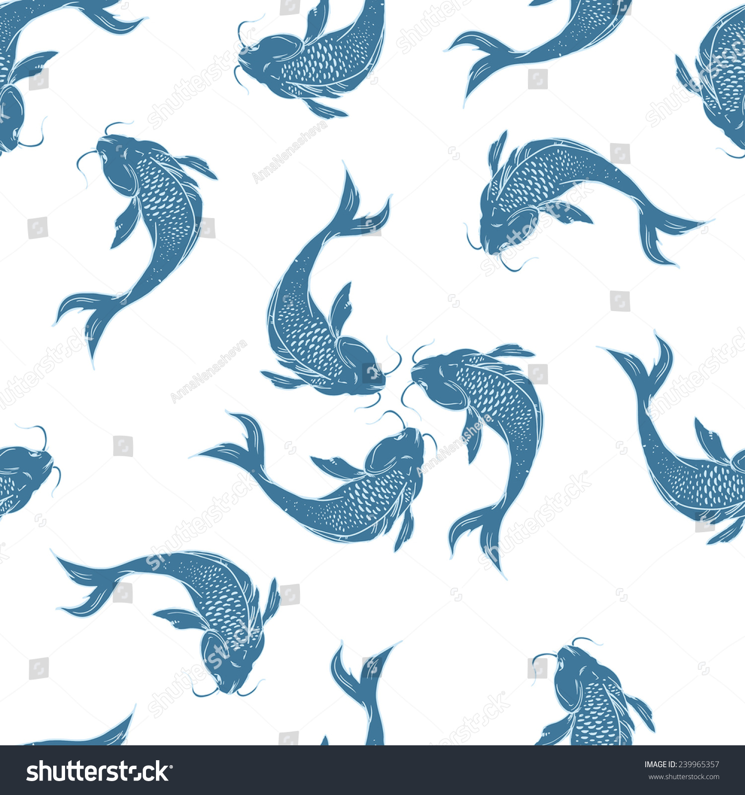 Vector Seamless Pattern With Koi Fish - 239965357 : Shutterstock