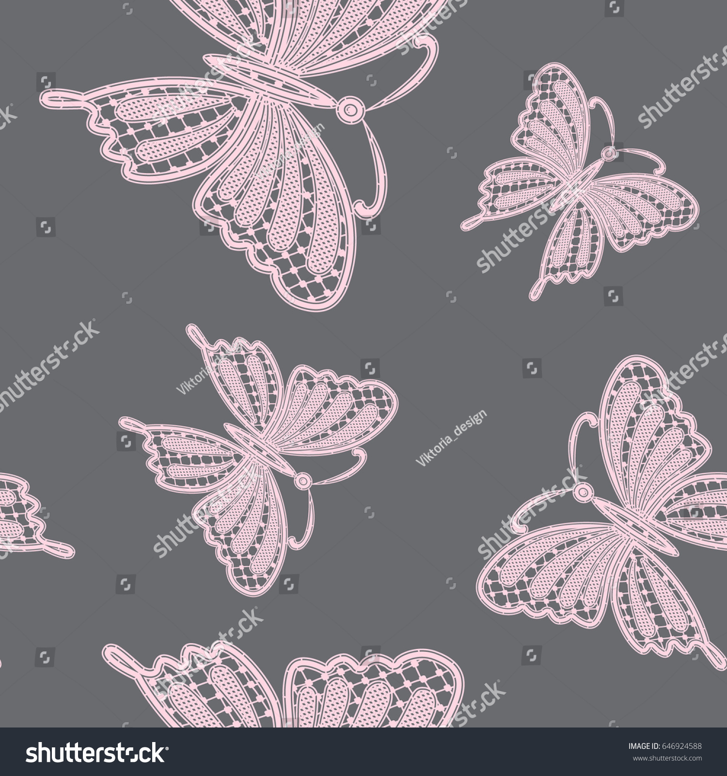 Download Vector Seamless Pattern Lace Butterfly Stock Vector ...