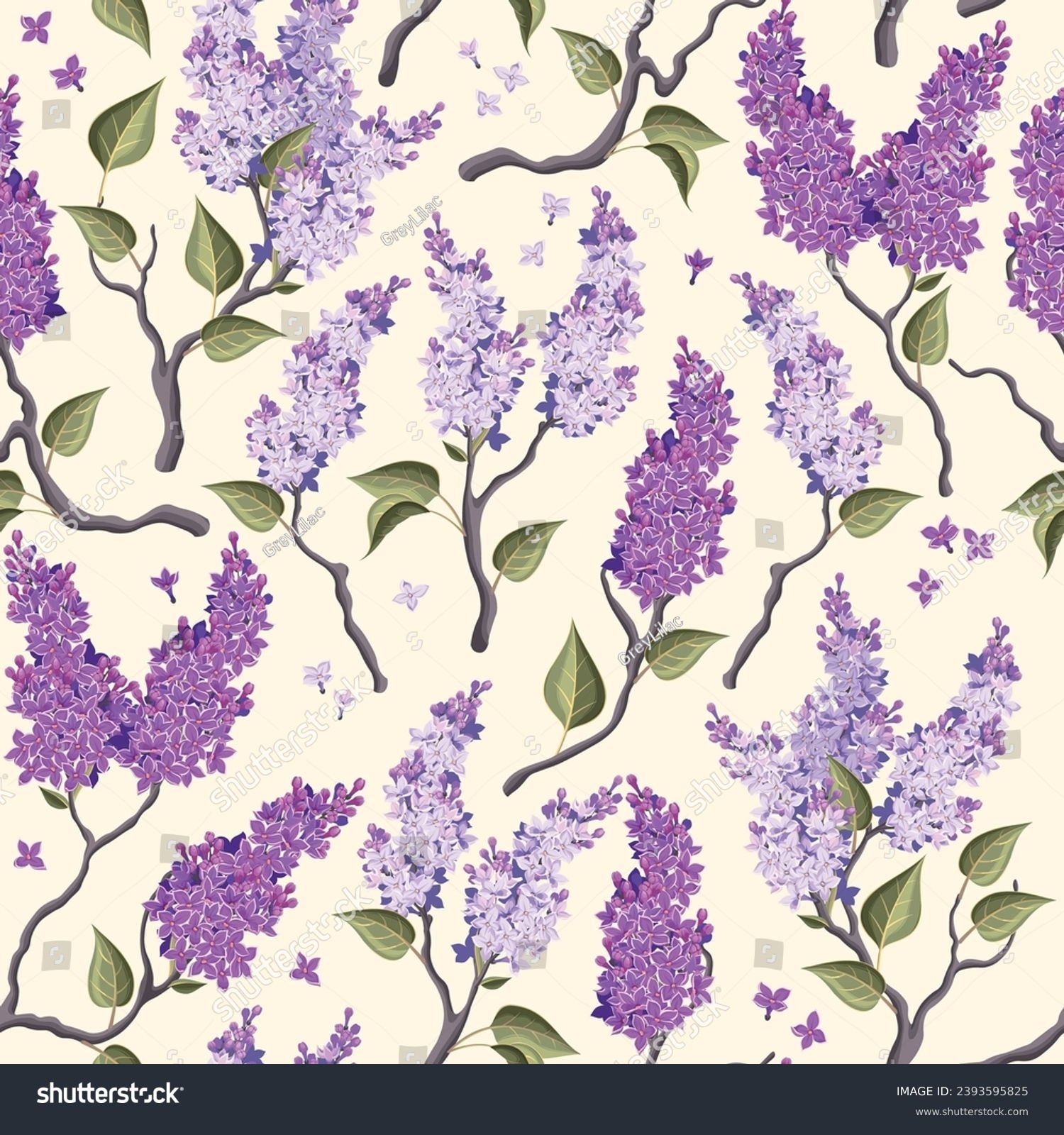 SVG of Vector seamless pattern with lilac flowers svg