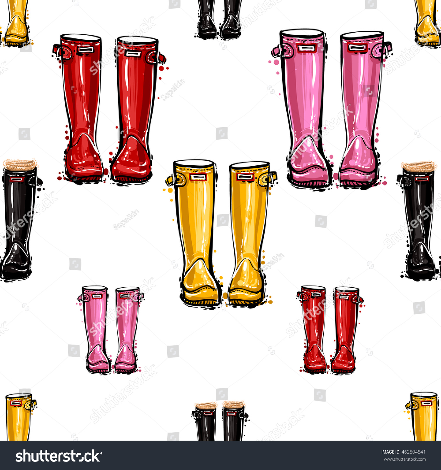 Download Vector Seamless Pattern Red Hunter Wellies Stock Vector ...
