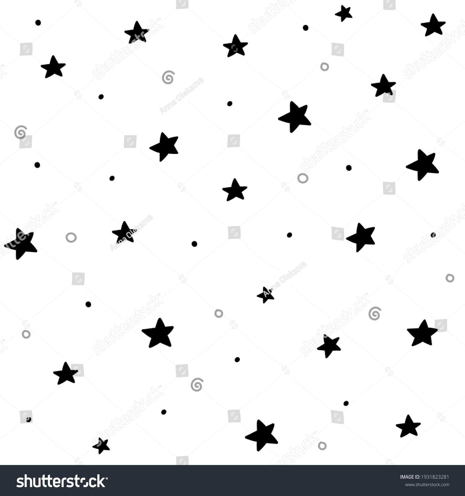 5,176 Hand drawn stars seamless pattern grey background Images, Stock ...