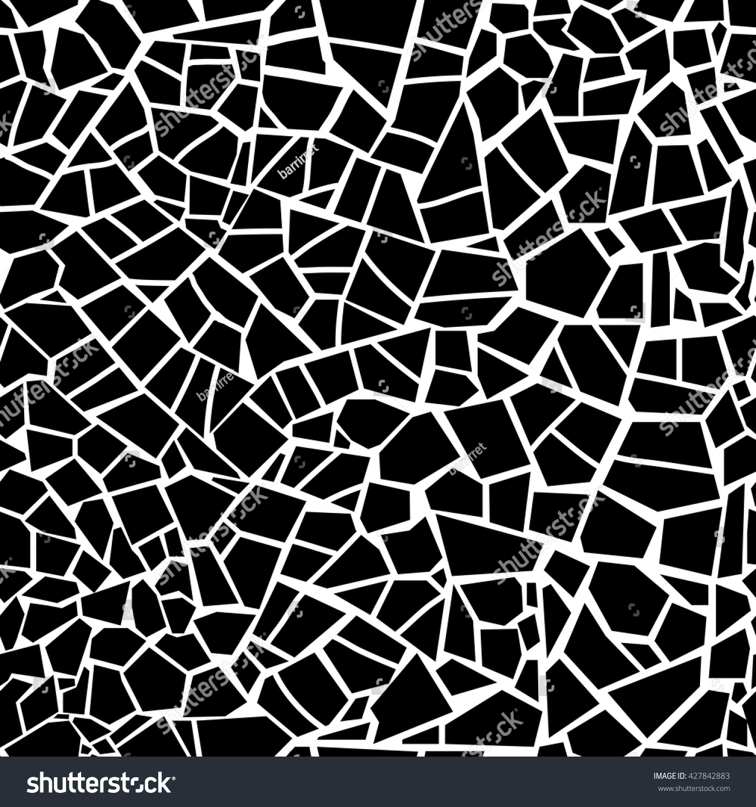 SVG of Vector seamless stone pattern. Broken glass. Abstract mosaic pattern. Black and white background. For design and decorate path, wall, backdrop. Masonry endless texture. Broken crack mirror. Spiderweb, svg