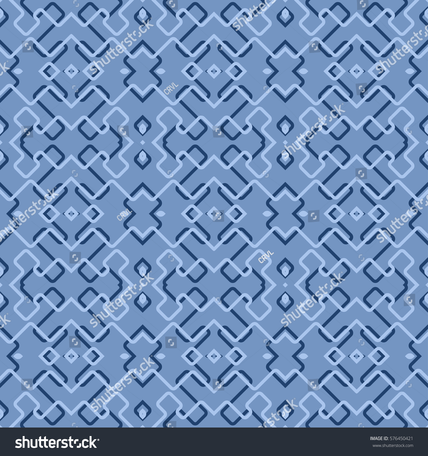 Vector Seamless Wallpaper Vintage Blue Pattern Stock Vector Royalty Free 576450421