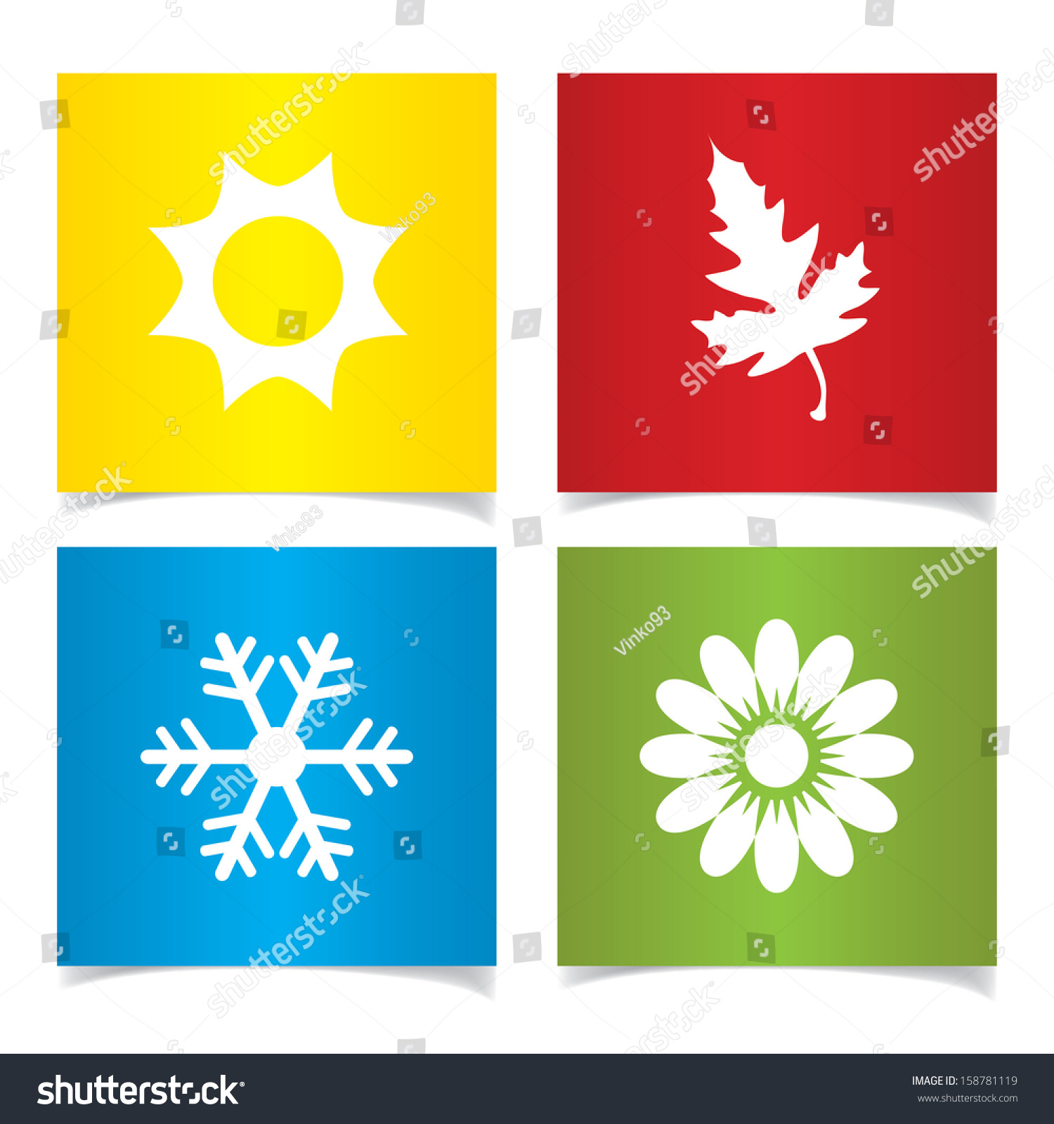 Vector Season Symbols Stock Vector (Royalty Free) 158781119 | Shutterstock