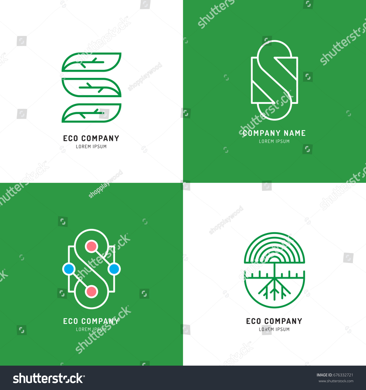 Vector Set Abstract Green Tree Logo Stock Vector 676332721 Shutterstock Green Tree Vector Logo Design Template Stock Vector More Images Of 2015 465664290 Istock