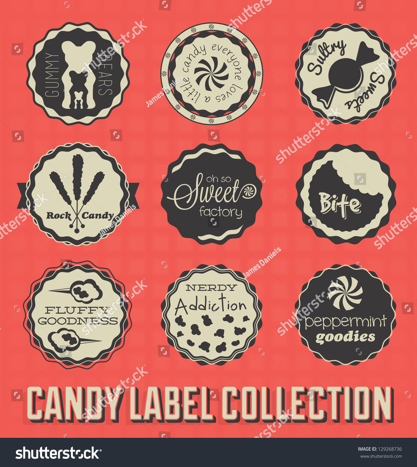 Vector Set Candy Sweets Labels Icons 库存矢量图（免版税）129268736 | Shutterstock