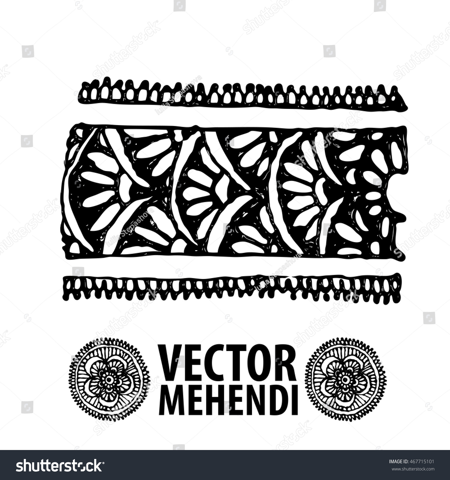 Vector Set Illustration Mehendi Henna Tattoo Stock Vector Royalty Free Shutterstock
