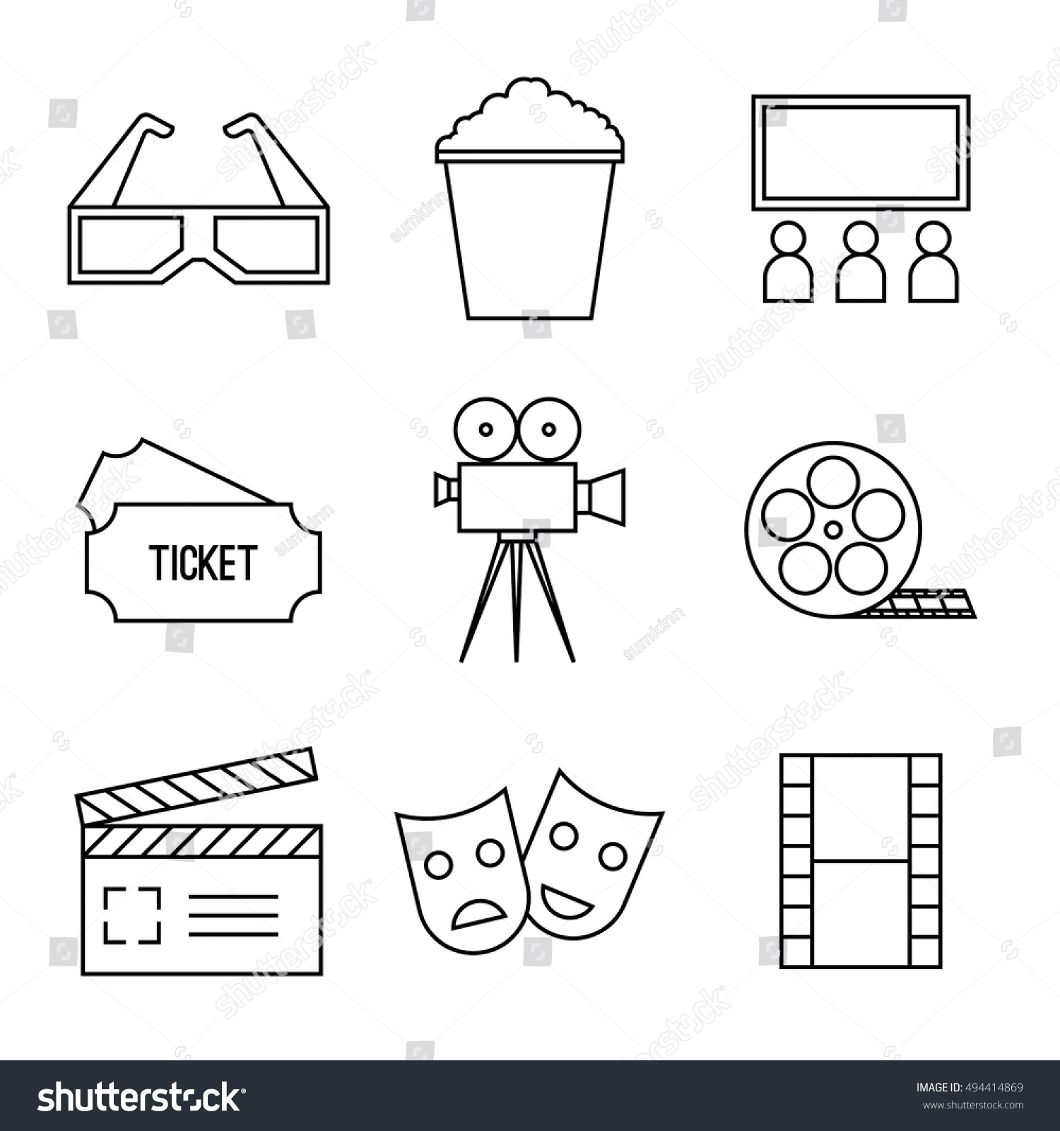 Vector Set Line Icons Lineary Pictogram Stock Vector 494414869 ...