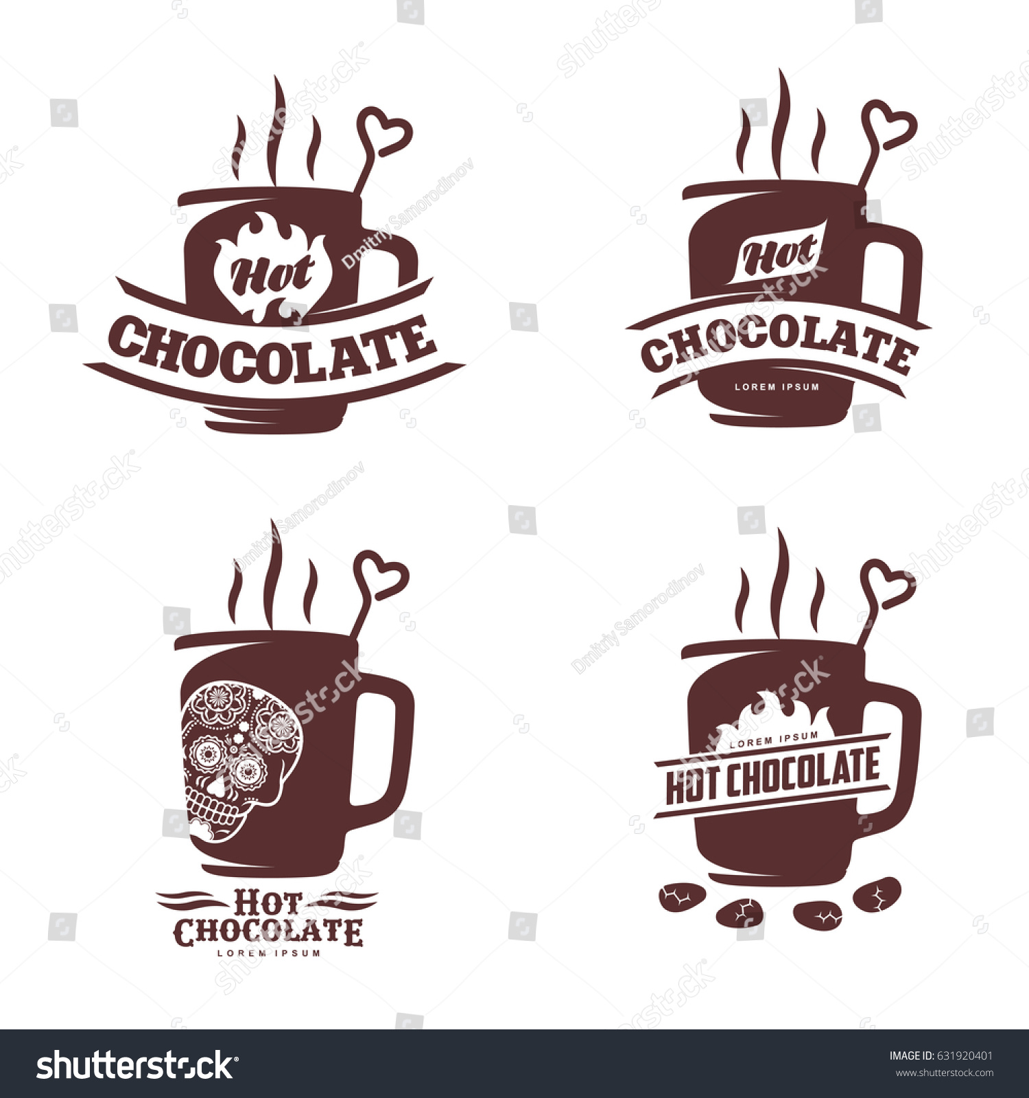 Vector Set Logo Template Hot Chocolate Stock Vector 631920401 ...