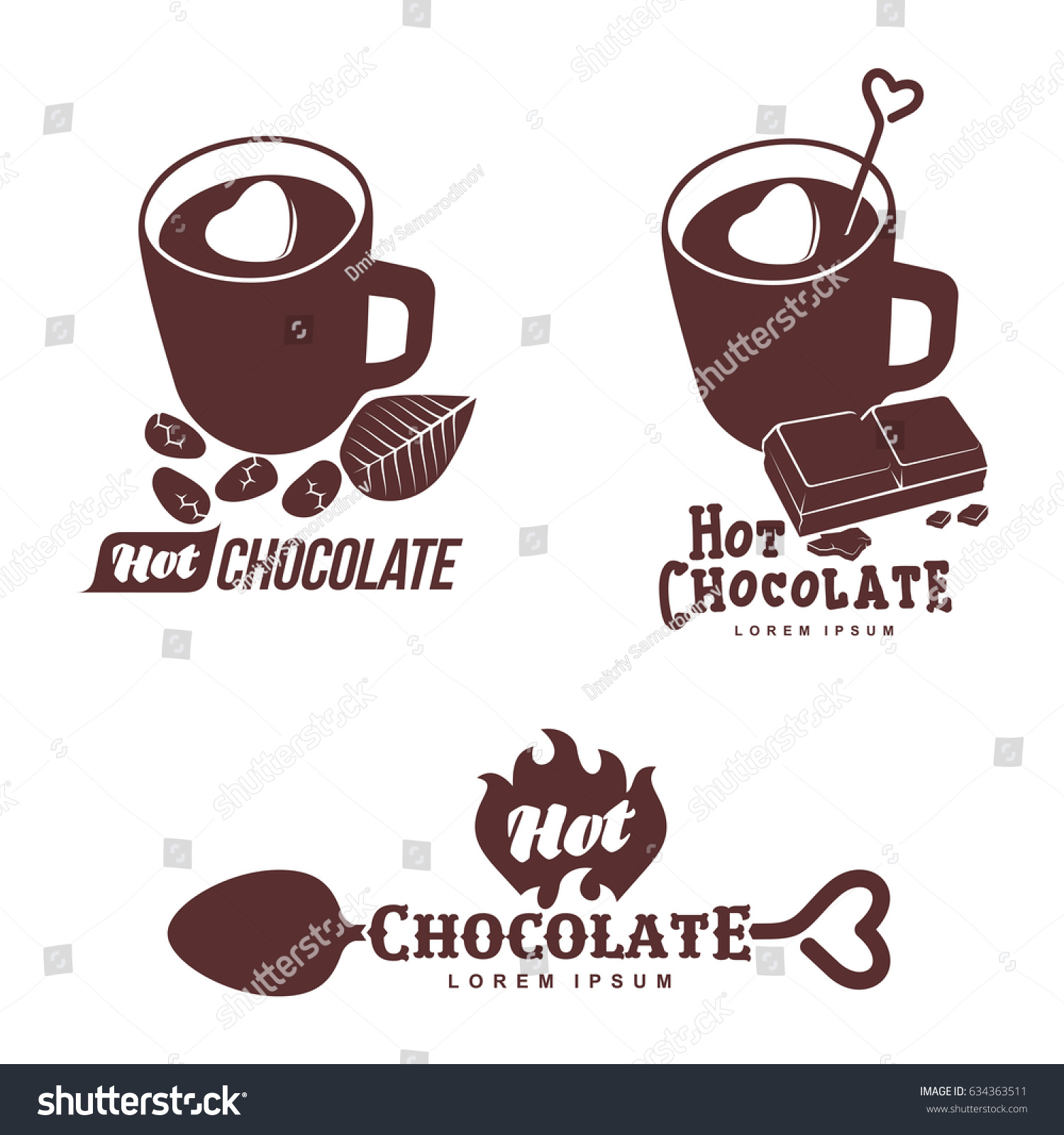 Vector Set Logo Template Hot Chocolate Stock Vector (Royalty Free ...