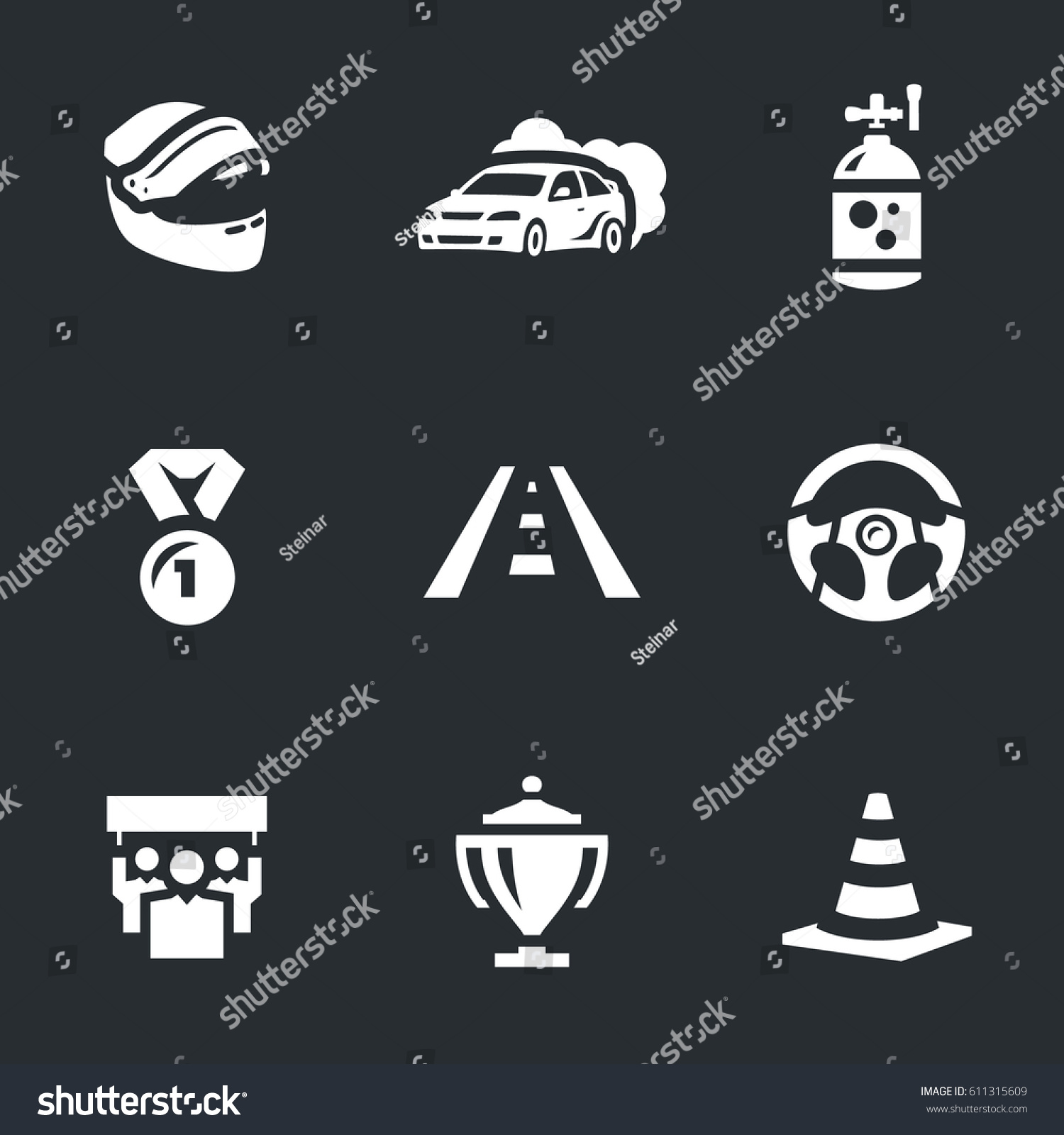 SVG of Vector Set of Auto Rally Icons. svg