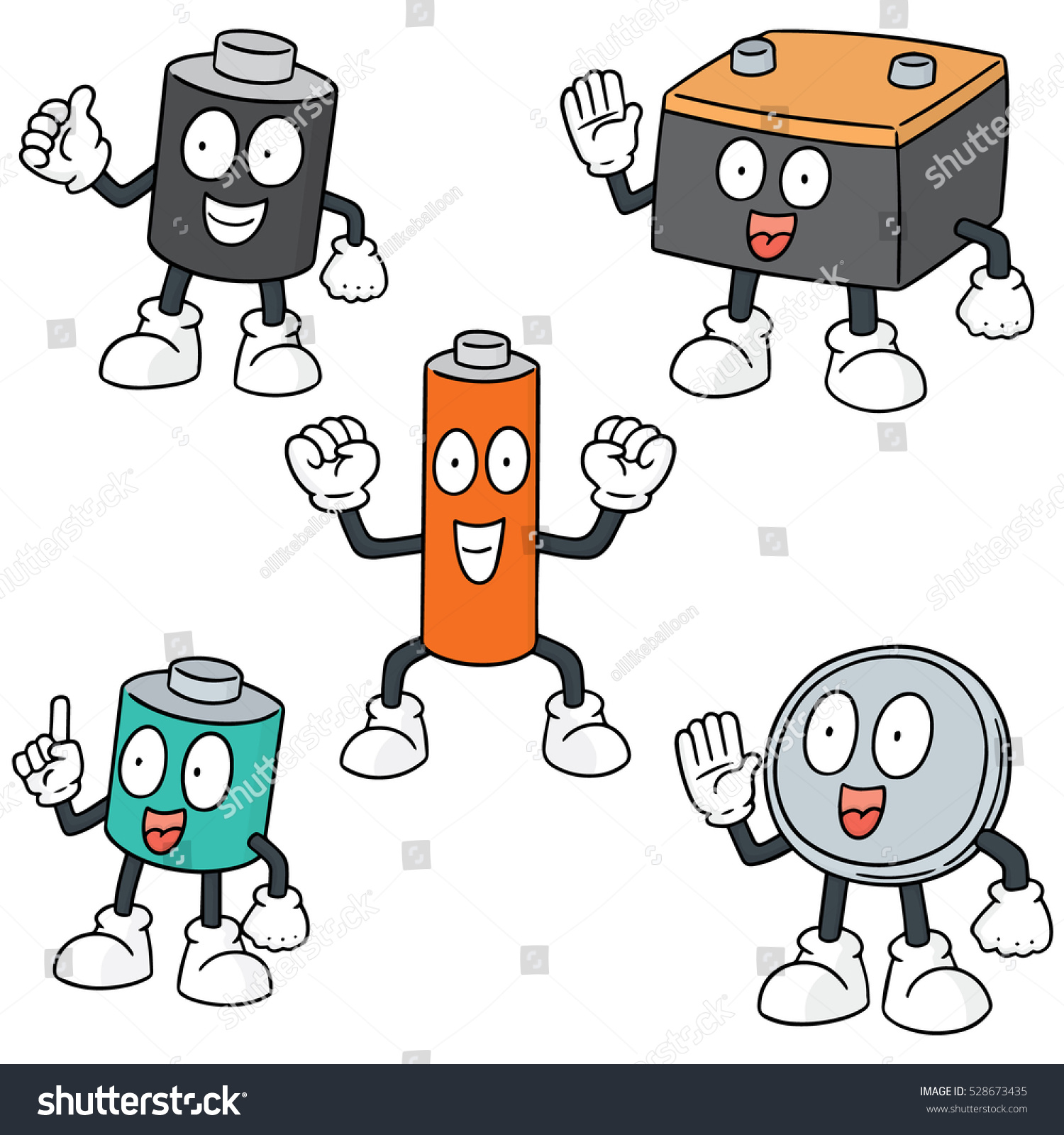 Vector Set Battery Stock Vector 528673435 - Shutterstock