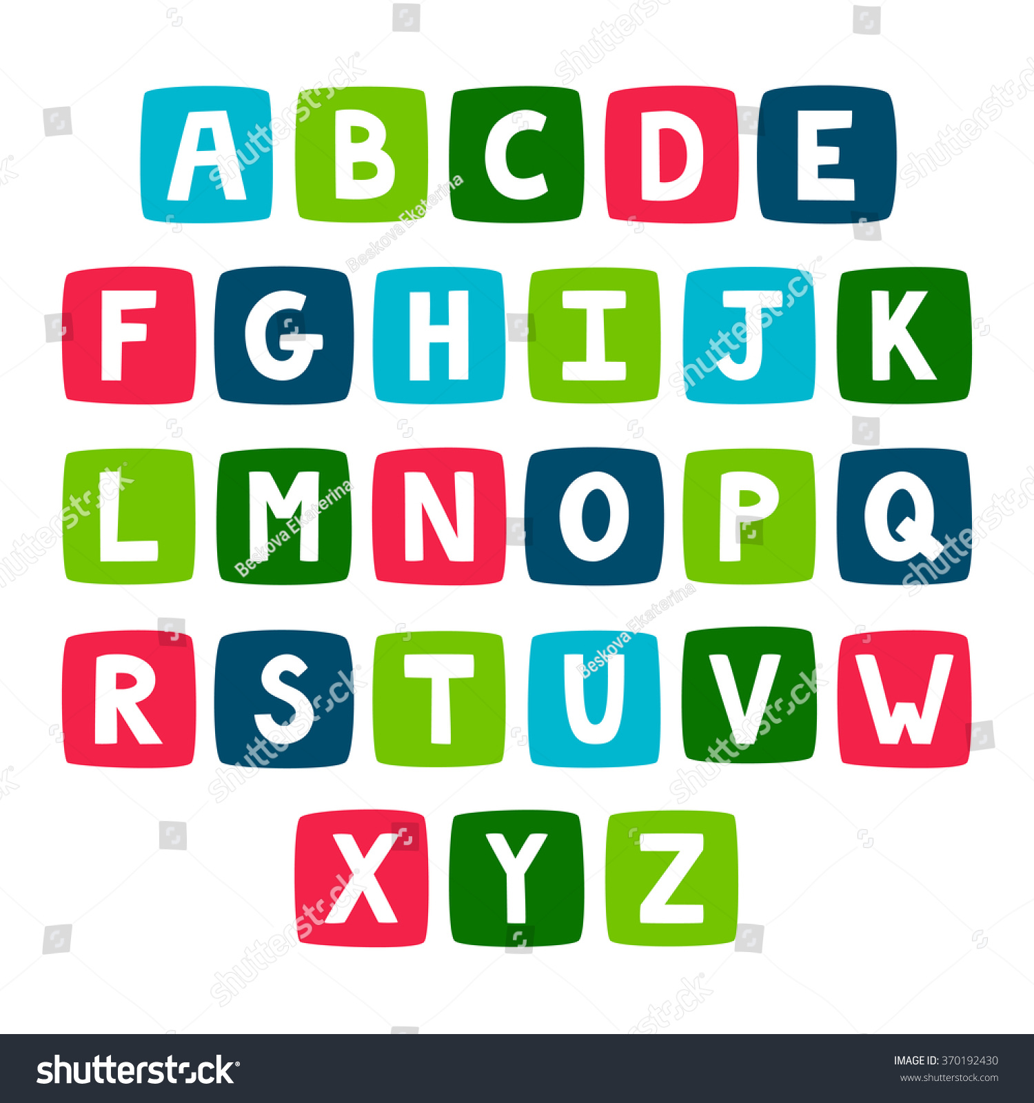 Vector Set Bright Alphabet Stylish Abc Stock Vector 370192430 ...