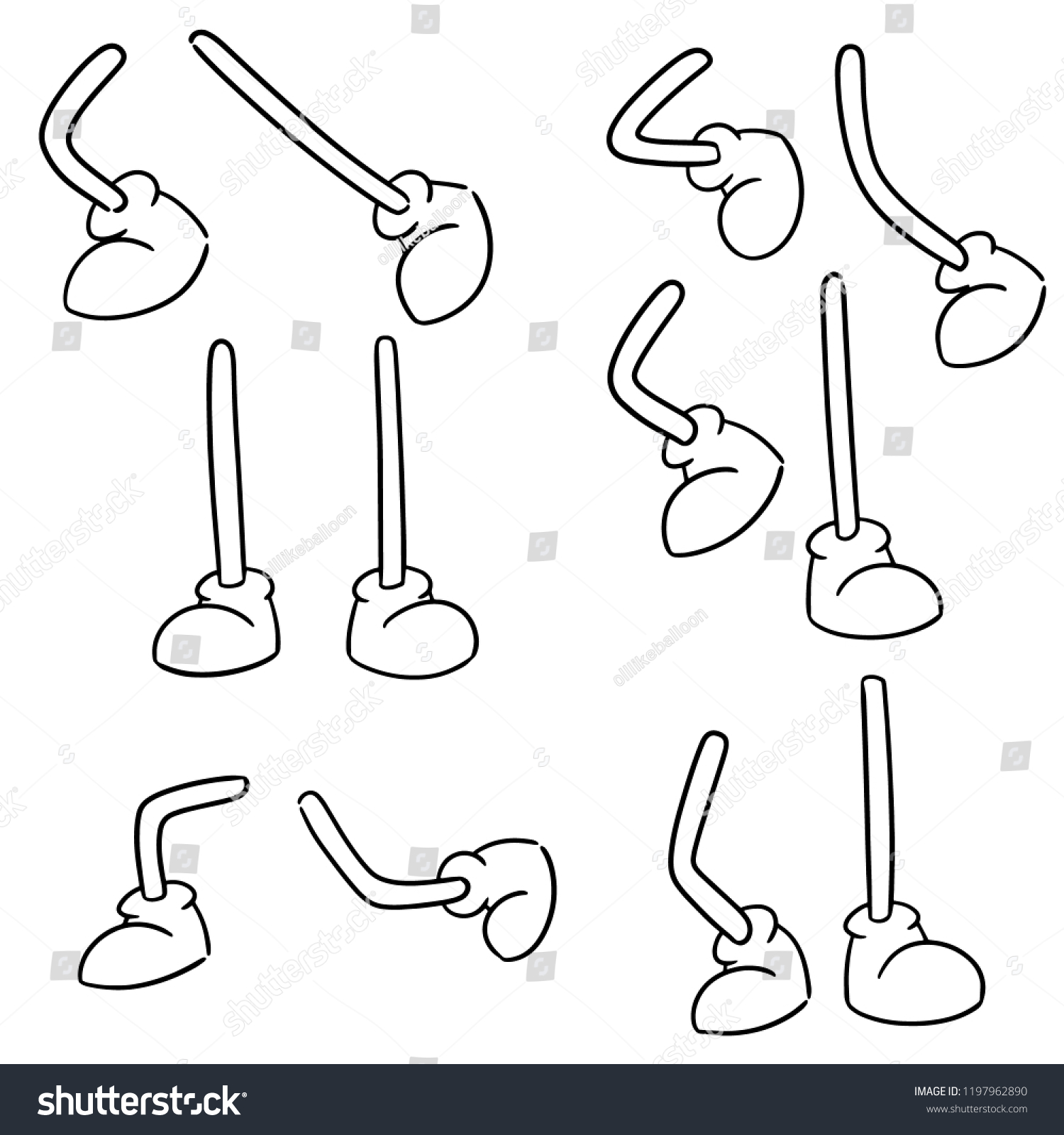 Vector Set Cartoon Leg Stock Vector (Royalty Free) 1197962890 ...