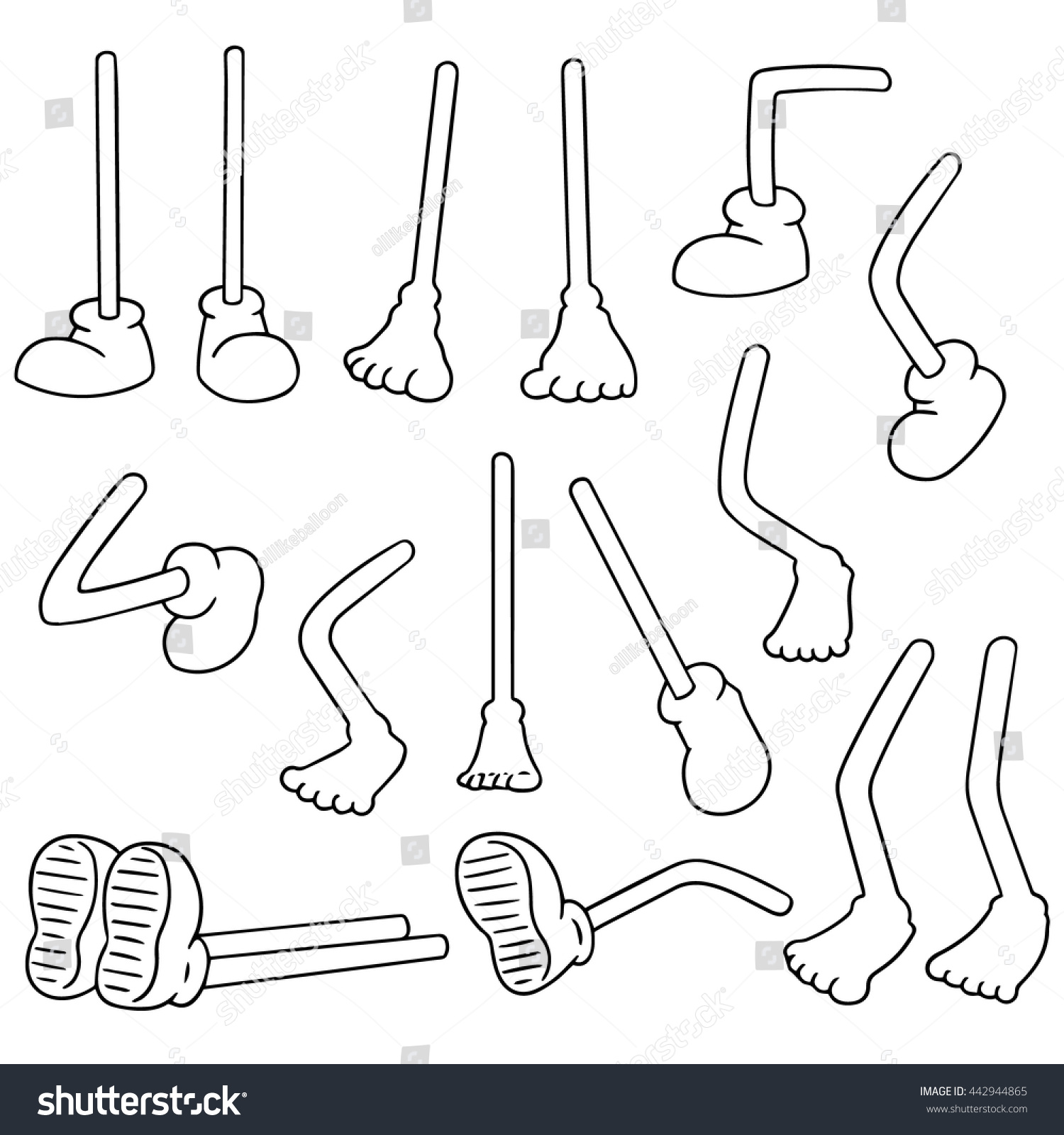 Vector Set Cartoon Leg Stock Vector (Royalty Free) 442944865