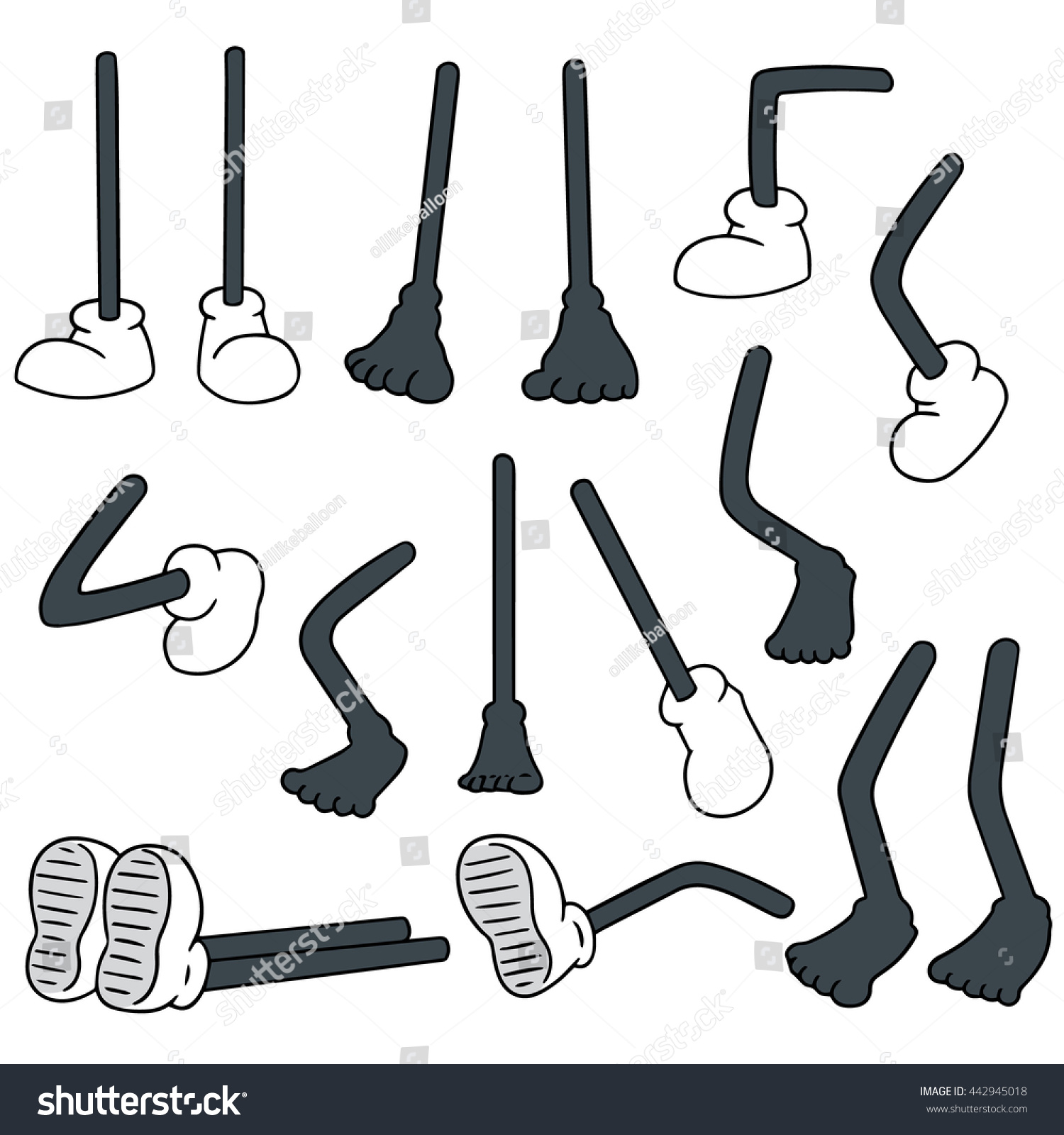 Vector Set Cartoon Leg Stock Vector 442945018 - Shutterstock