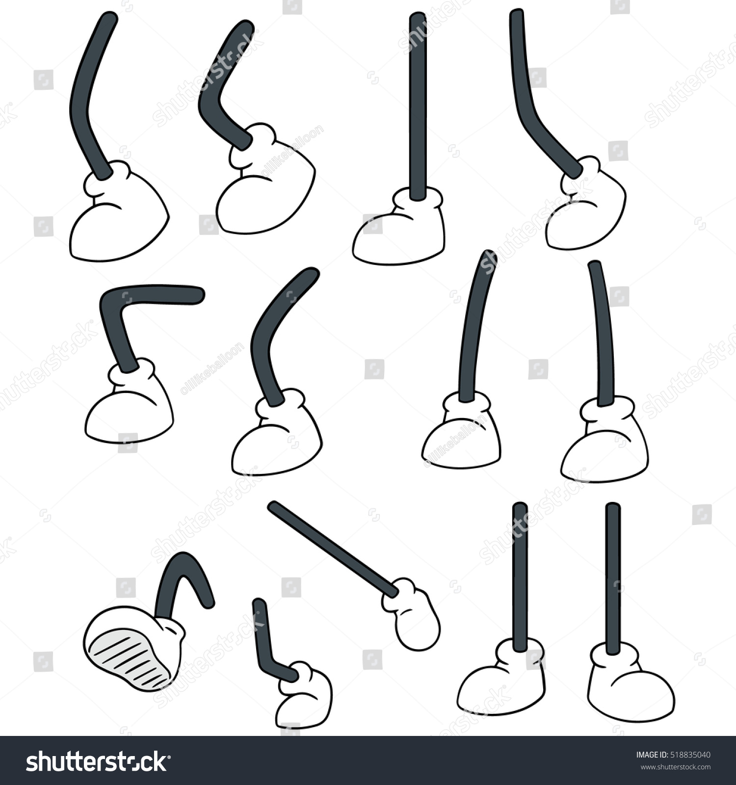 Vector Set Of Cartoon Leg - 518835040 : Shutterstock