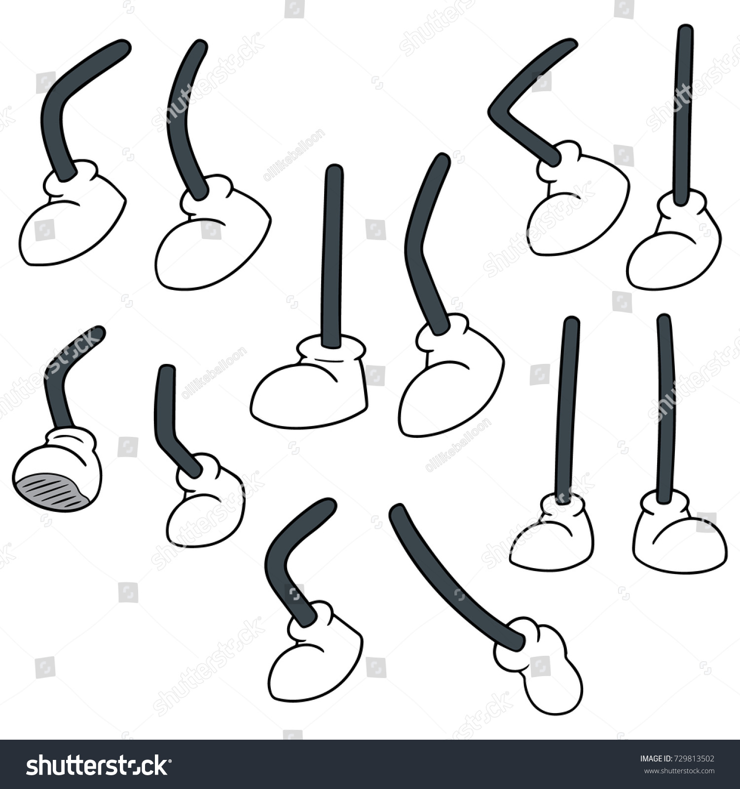 Vector Set Cartoon Leg Stock Vector (Royalty Free) 729813502