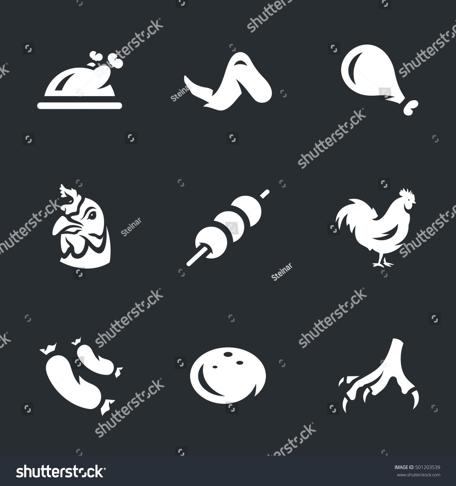 SVG of Vector Set of Chicken. svg