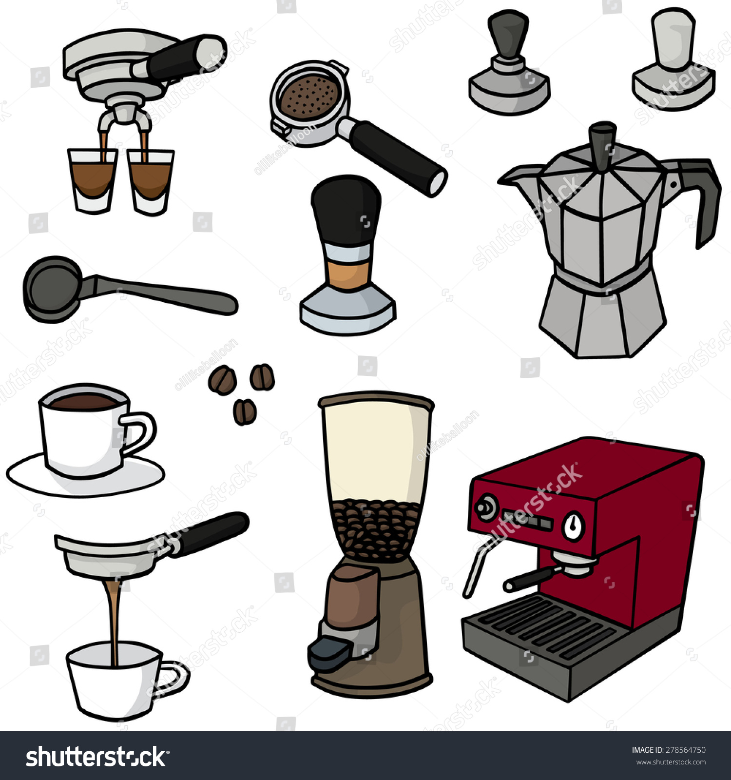 Vector Set Coffee Maker Stock Vector 278564750 - Shutterstock