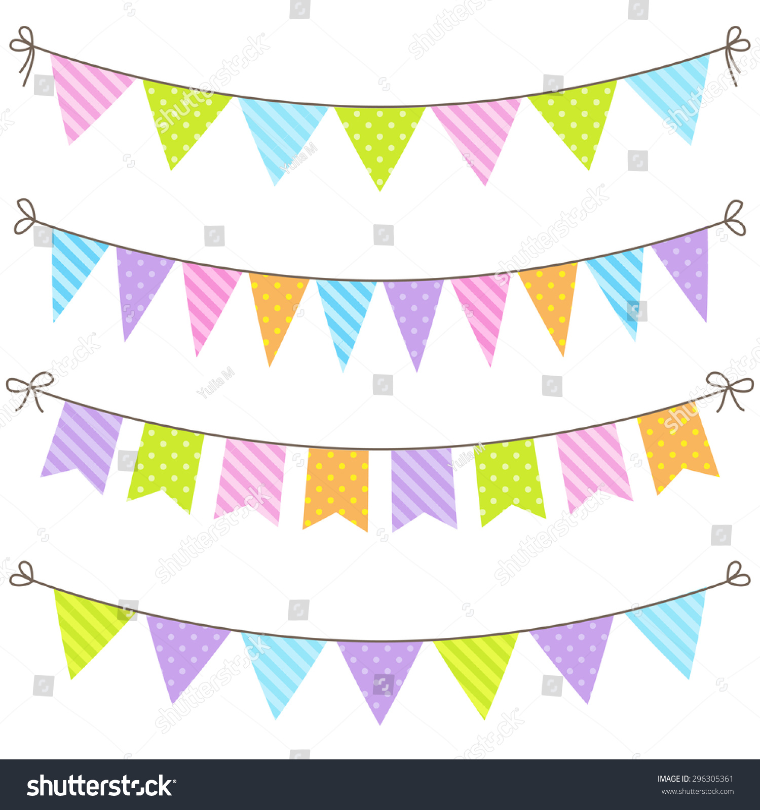 Vector Set Of Colorful And Bright Bunting - 296305361 : Shutterstock