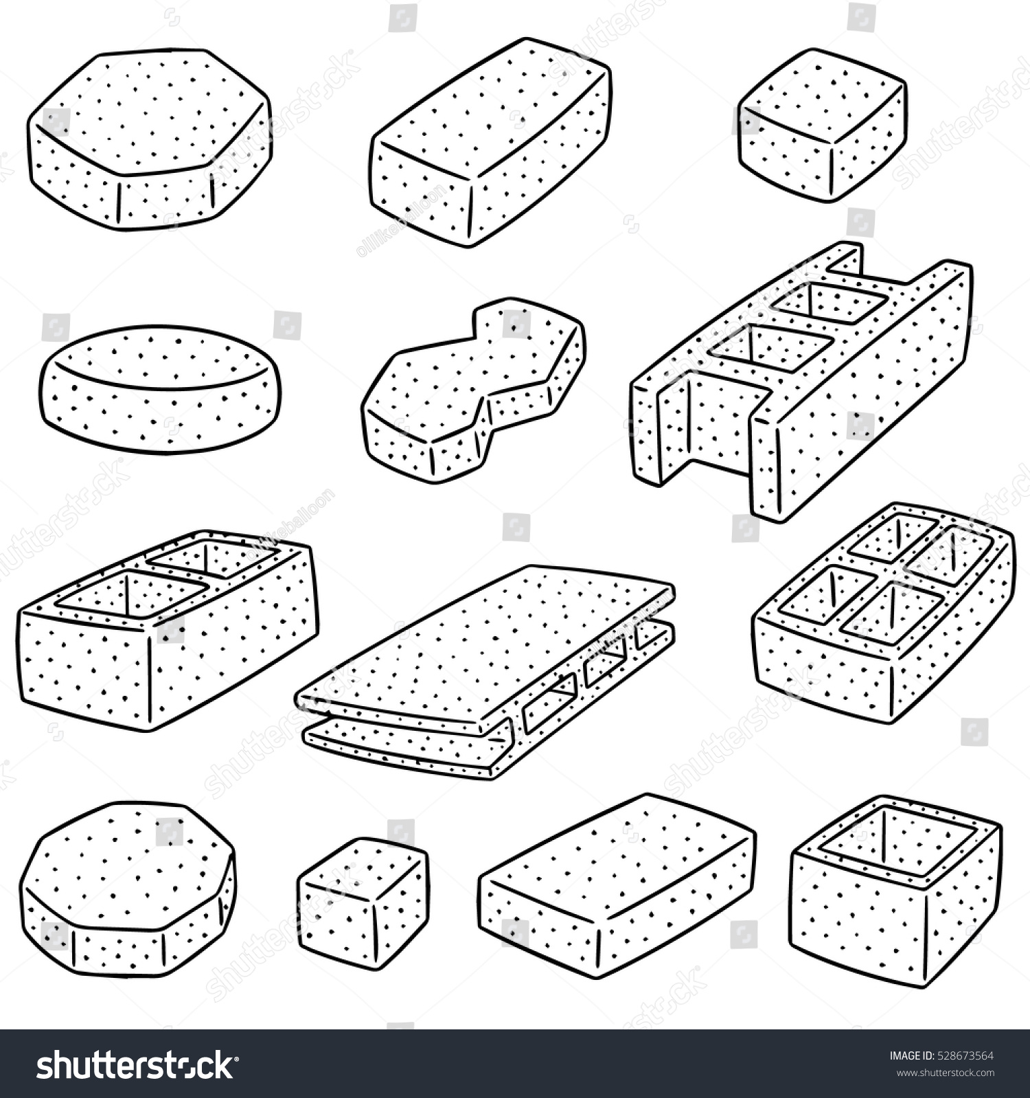 Vector Set Concrete Construction Block: vector de stock (libre de ...