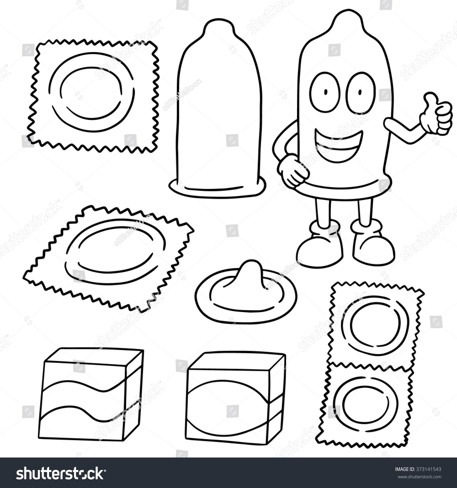 Vector Set Of Condom 373141543 Shutterstock