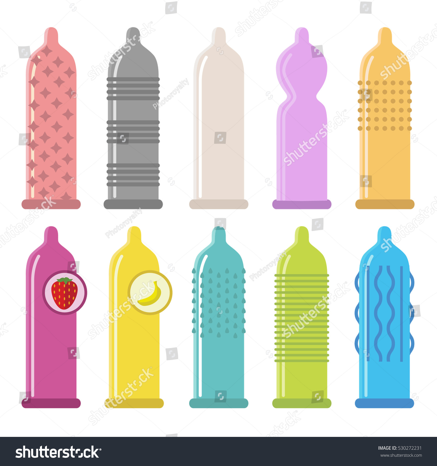 Vector Set Condom Icons Types Condoms 库存矢量图（免版税）530272231 Shutterstock 