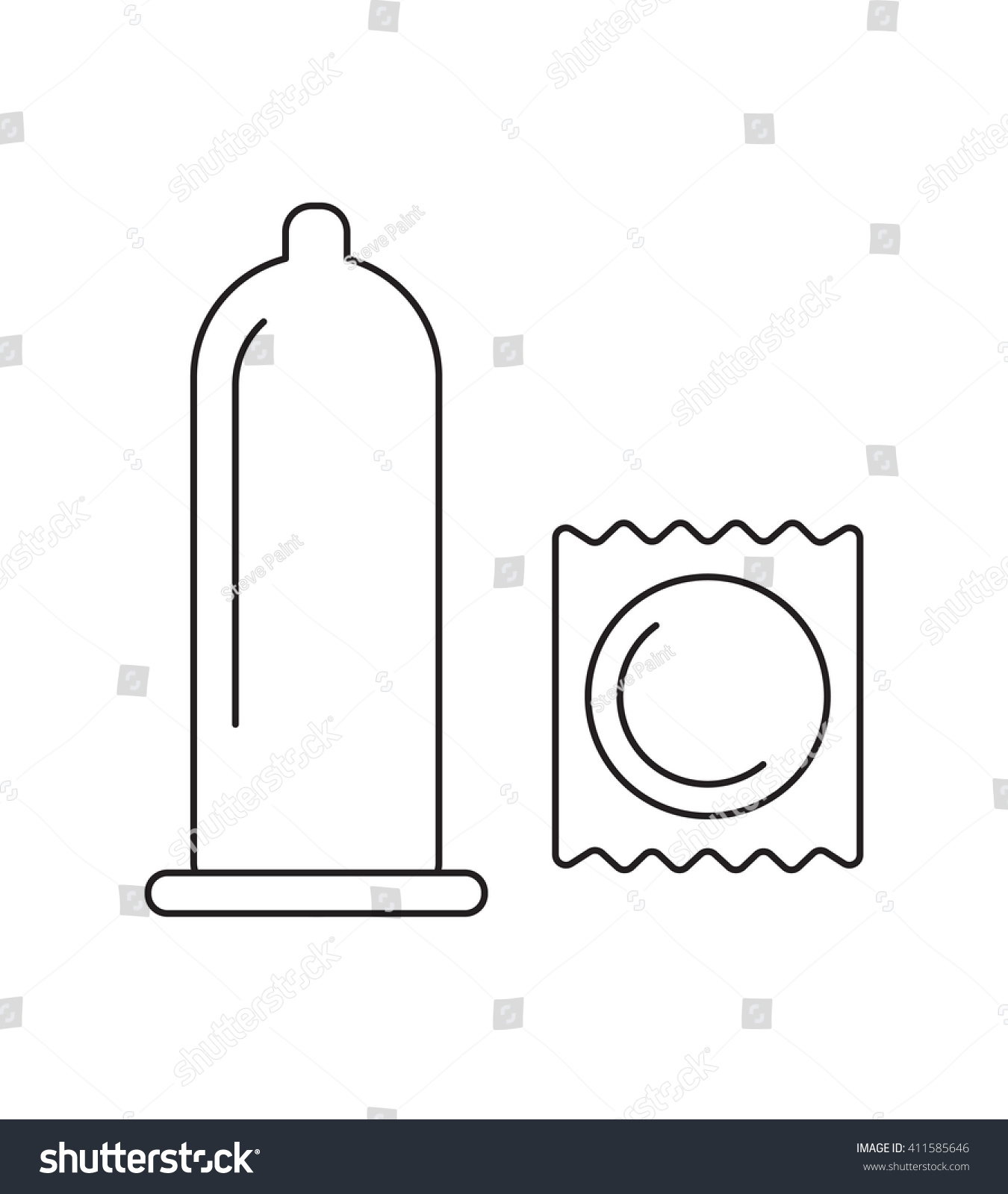 Vector Set Condom Symbols Prevention Sexually Vetor Stock Livre De