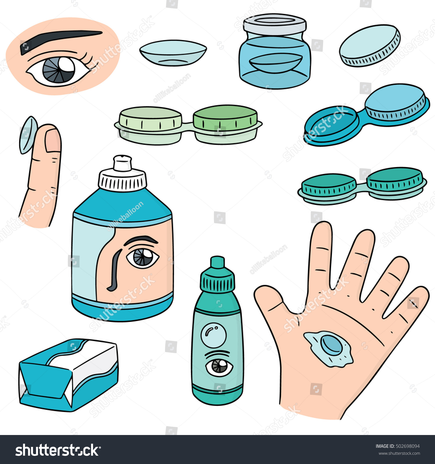 Vector Set Contact Lenses Stock Vector (Royalty Free) 502698094 ...