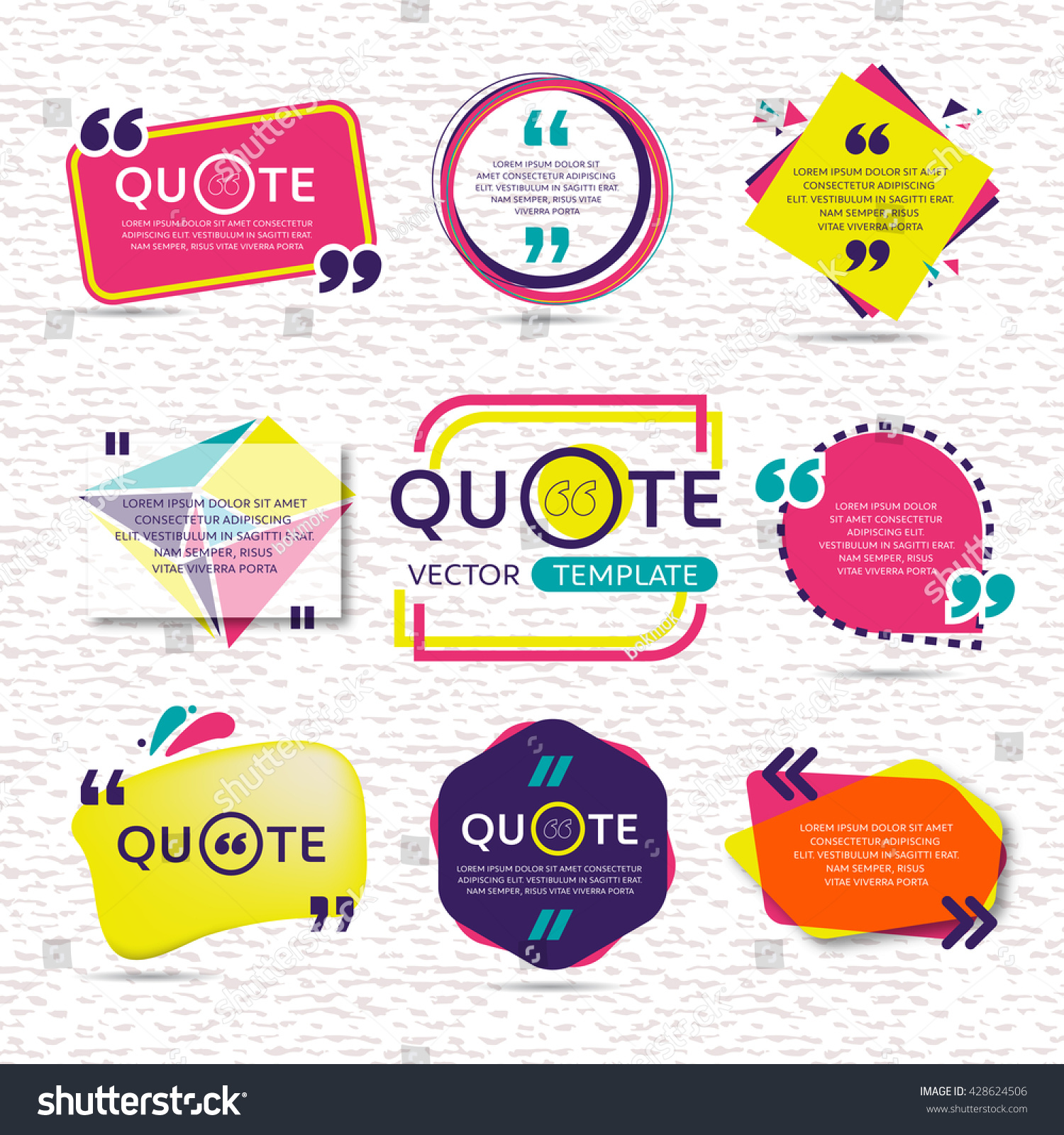 Vector Set Creative Quote Text Template Stock Vector 428624506  Shutterstock