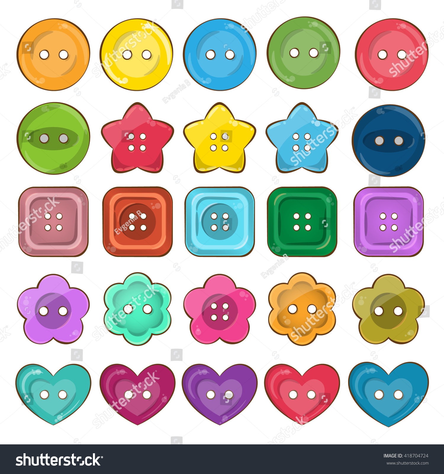 14,538 Buttons Of Different Shapes And Coloring Images, Stock Photos 