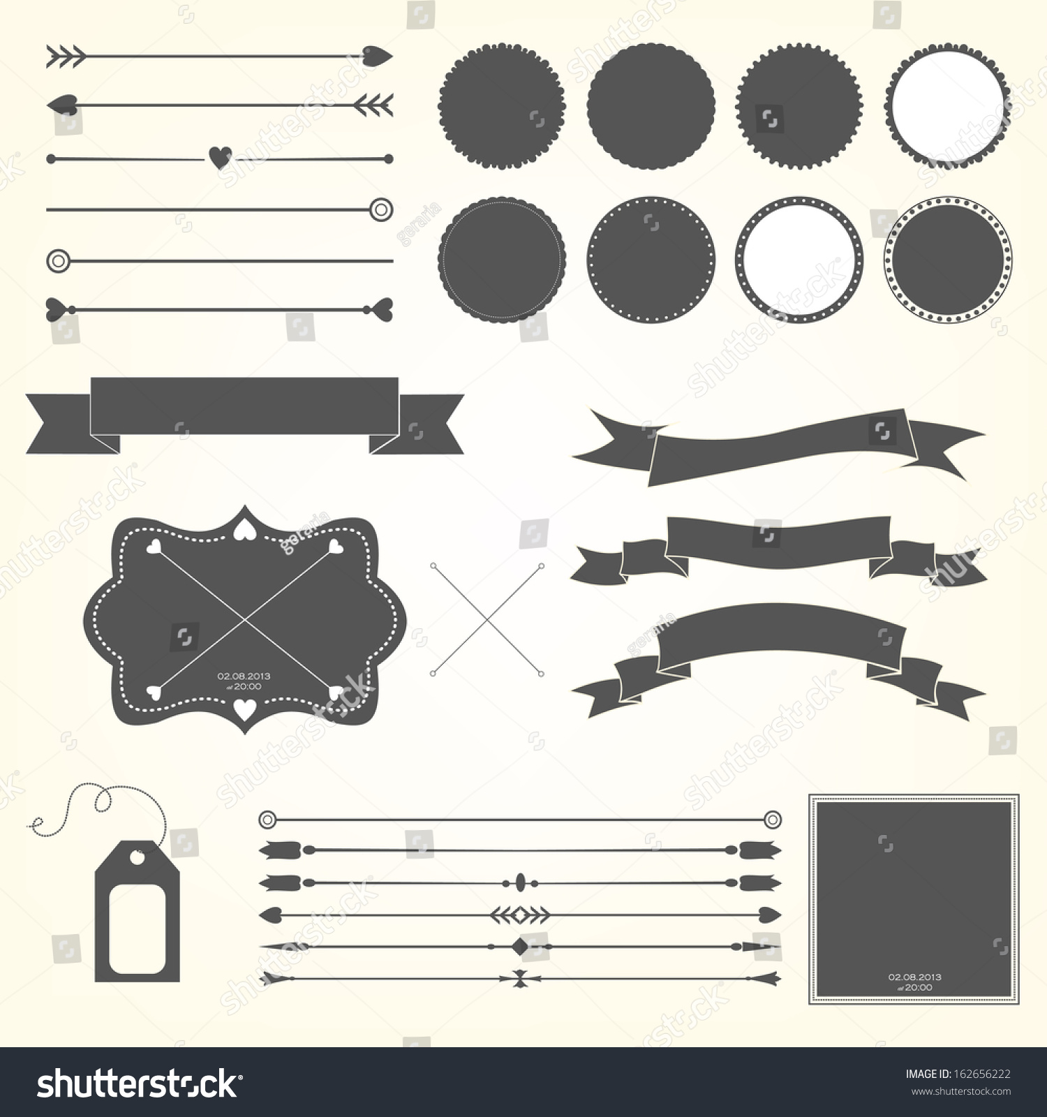 Vector Set Design Elements Stock Vector Royalty Free 162656222 Vector Set Design Elements Stock Vector Royalty Free 162656222