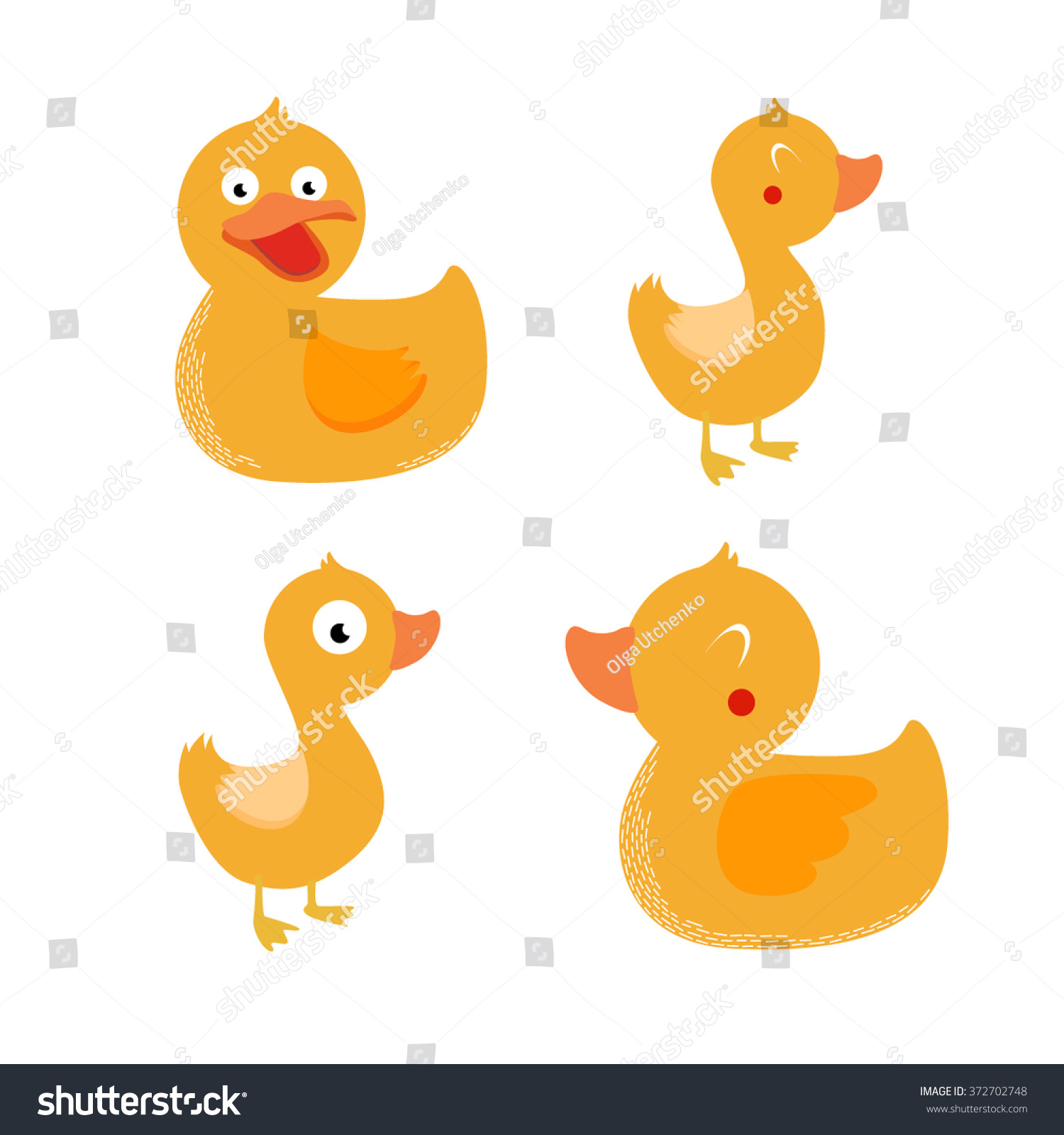 Vector Set Of Ducks.It Can Be Used For Children'S Illustration ...