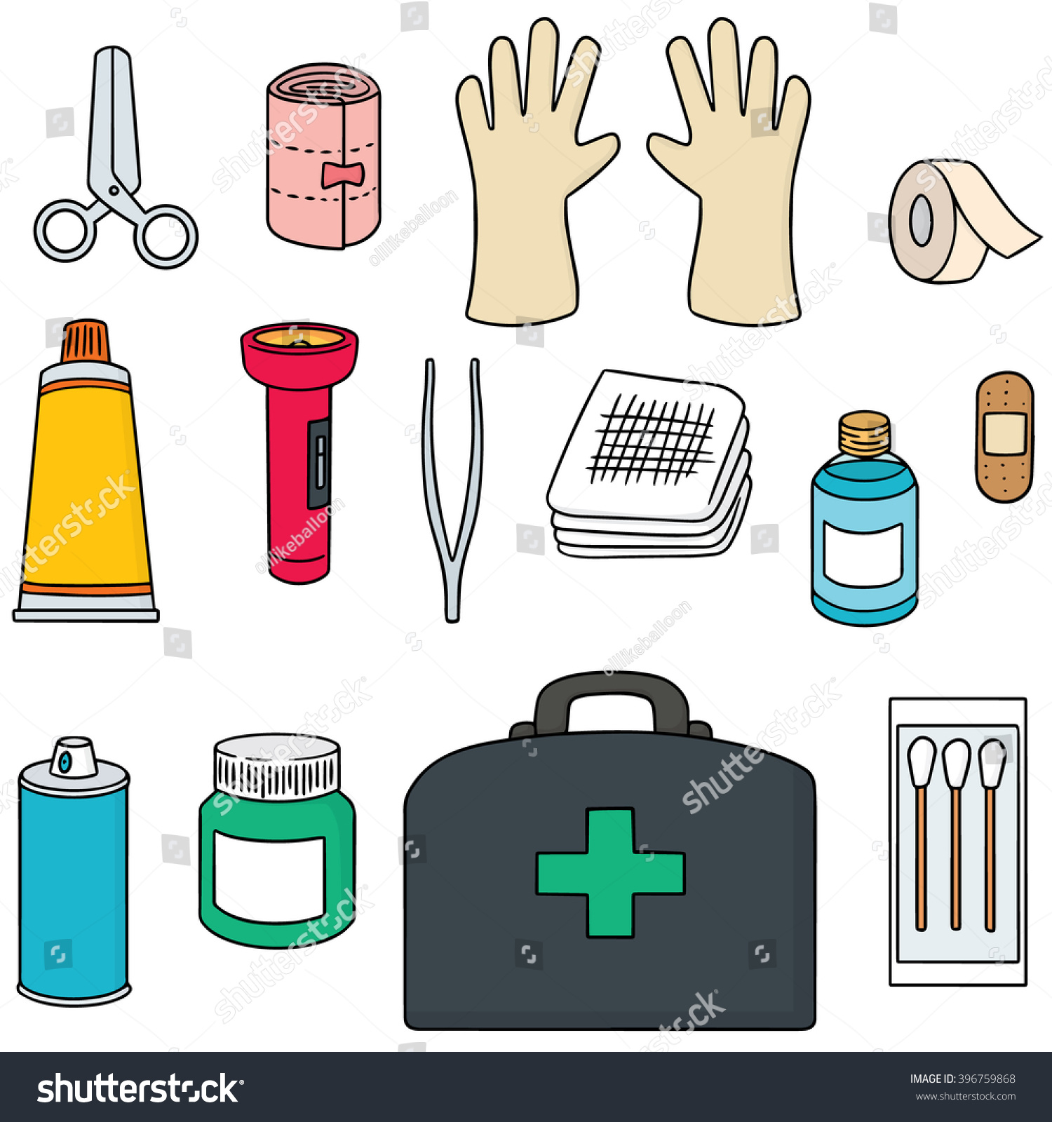 Vector Set First Aid Kit 스톡 벡터(사용료 없음) 396759868 - Shutterstock