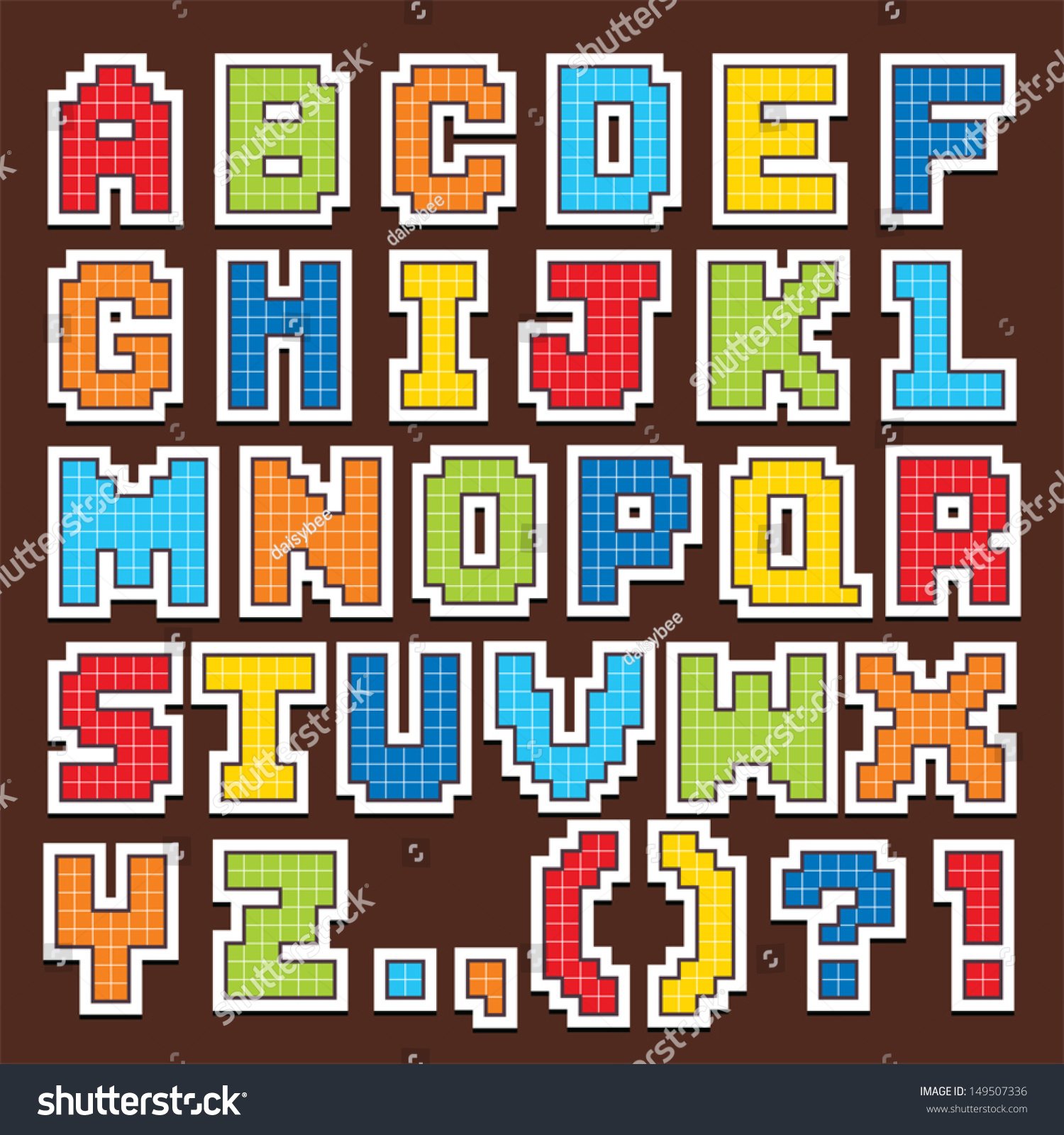 pixel art alphabet