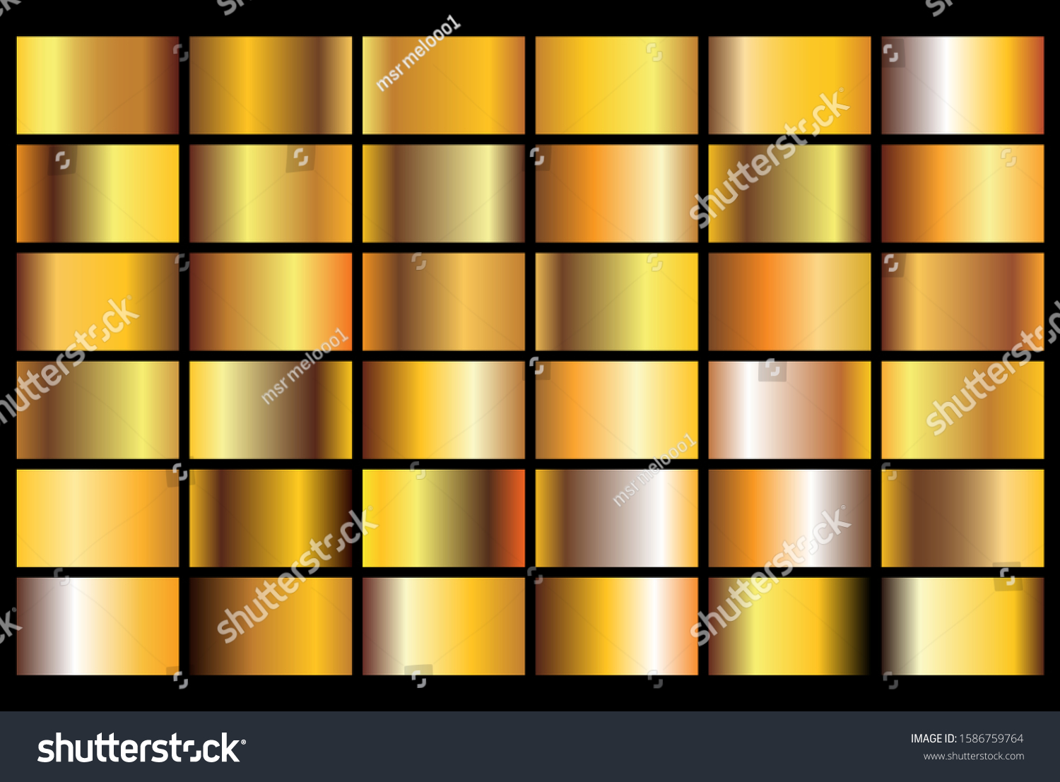 Vector Set Gold Gradientsgolden Squares Collection Stock Vector ...