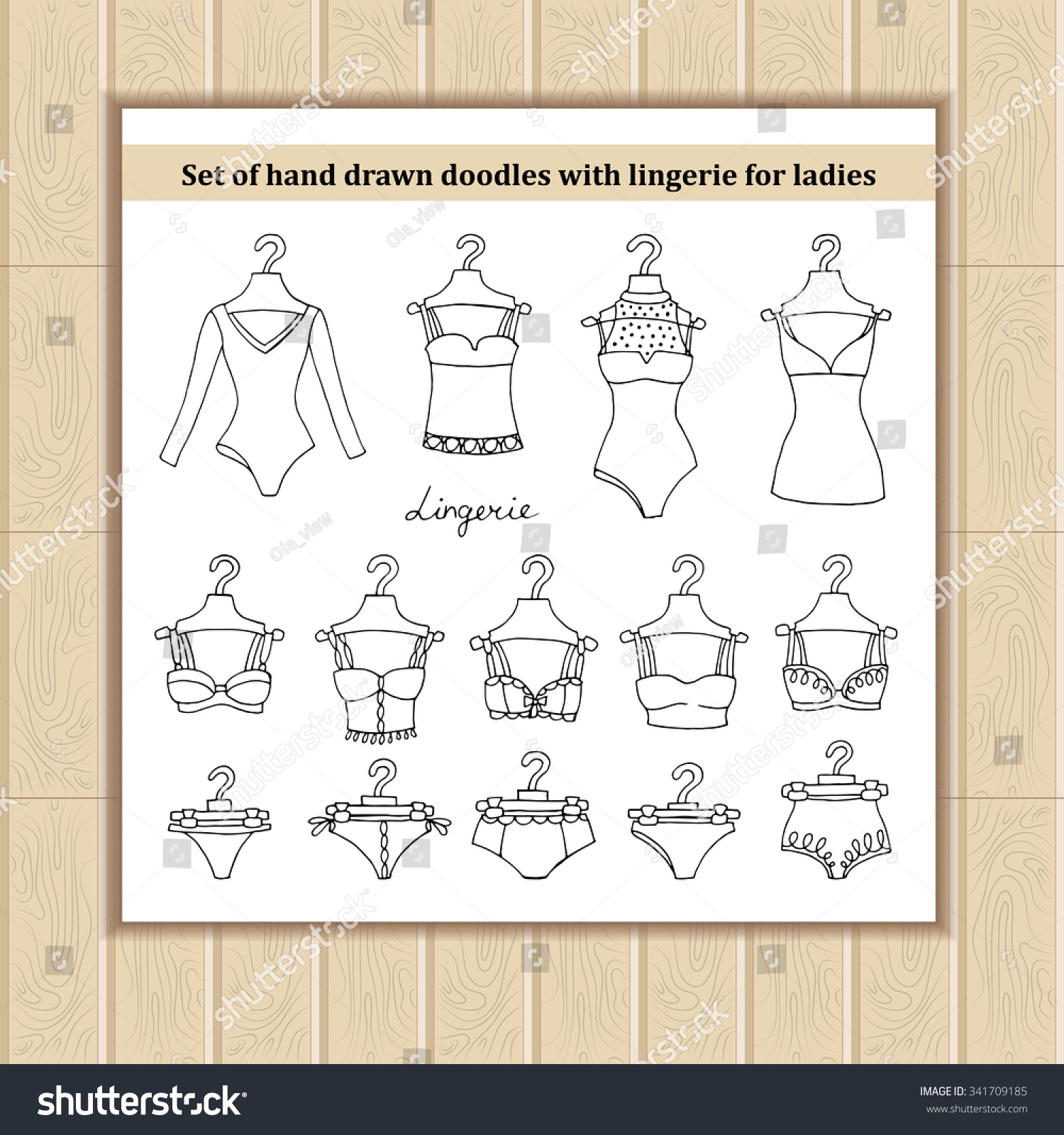 Vector Set Hand Drawn Doodles Lingerie Stock Vector Royalty Free 341709185 Shutterstock 