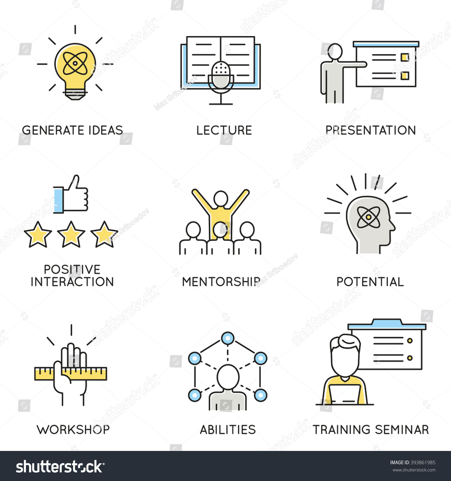 presentation potential on vector Stock Related Business Corporate Icons Set Vector Vector