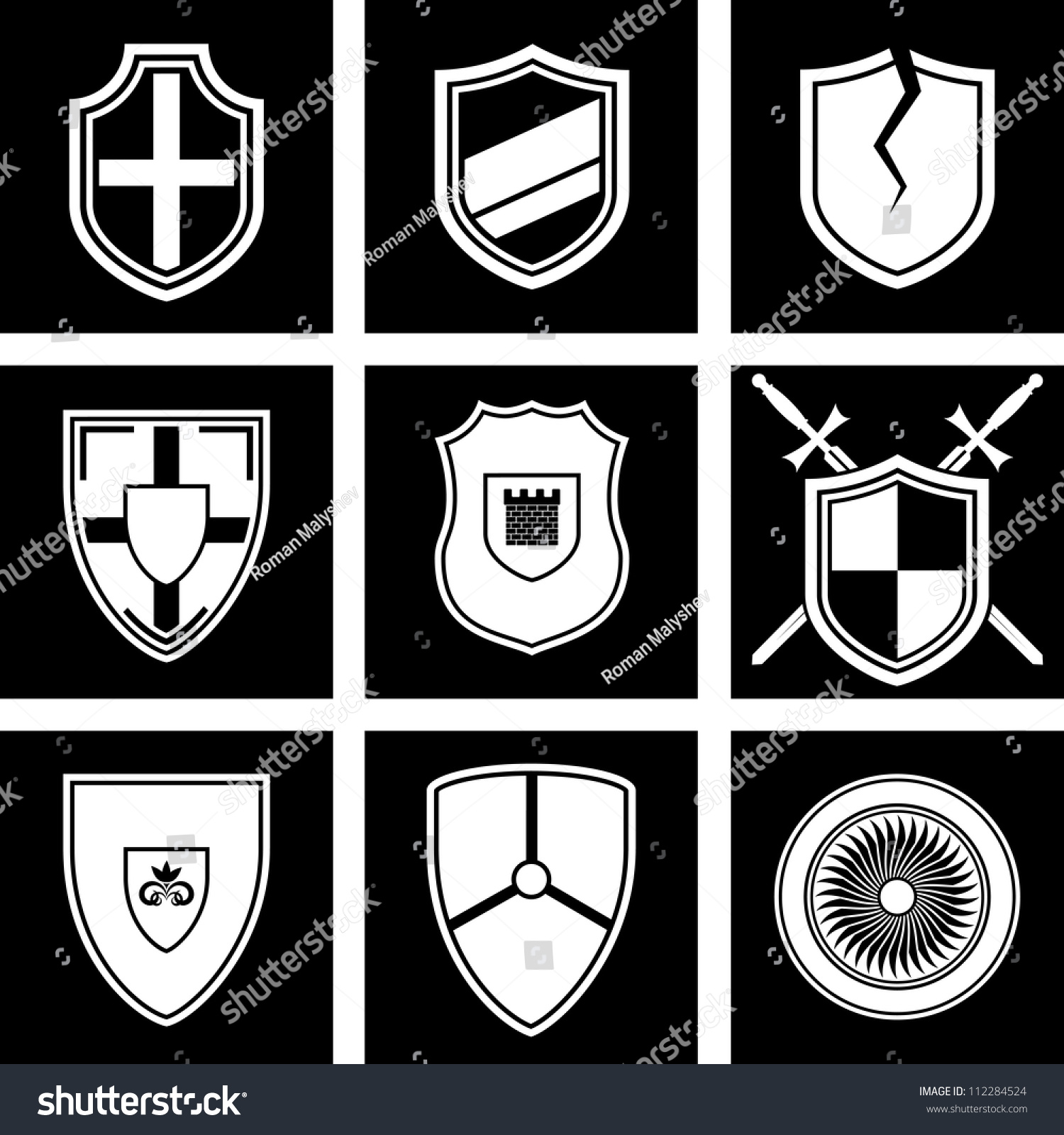 Vector Set Of Icons Shields - 112284524 : Shutterstock