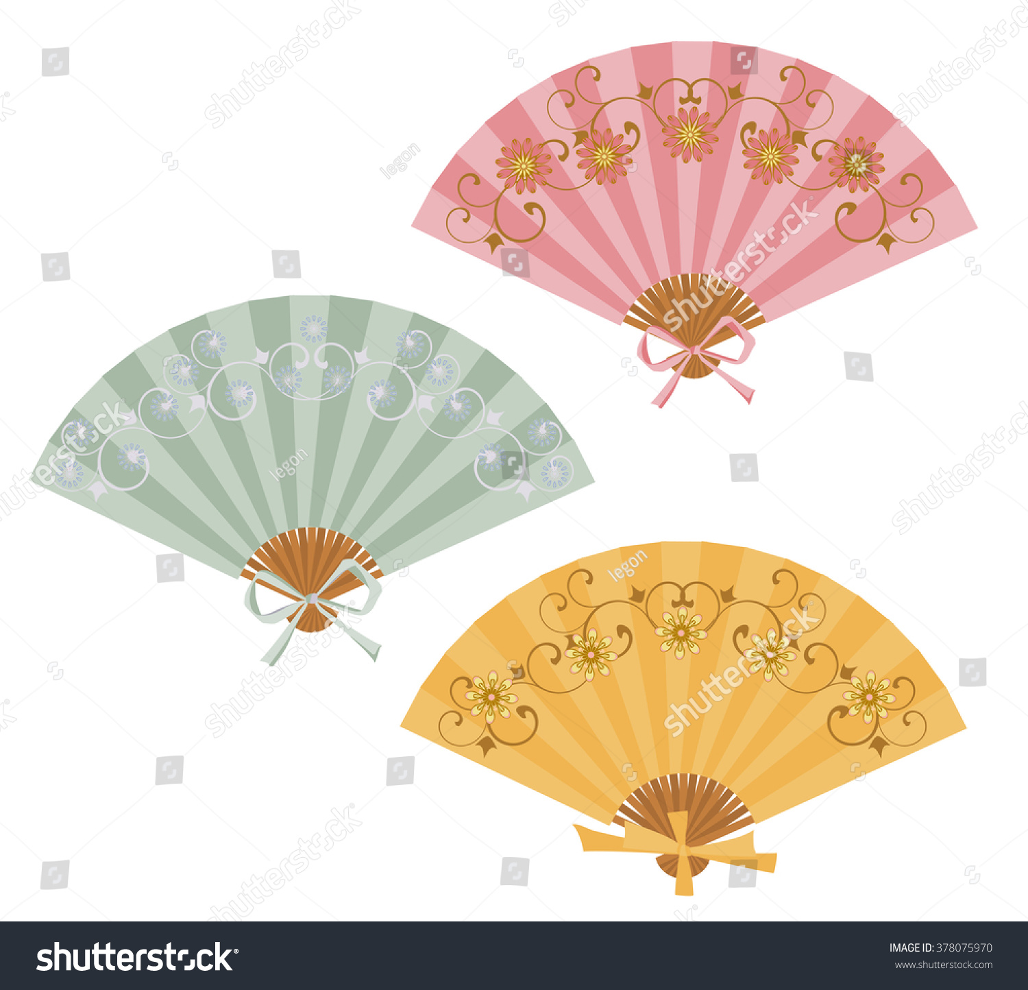 Vector Set Isolated Fans Stock Vector (Royalty Free) 378075970