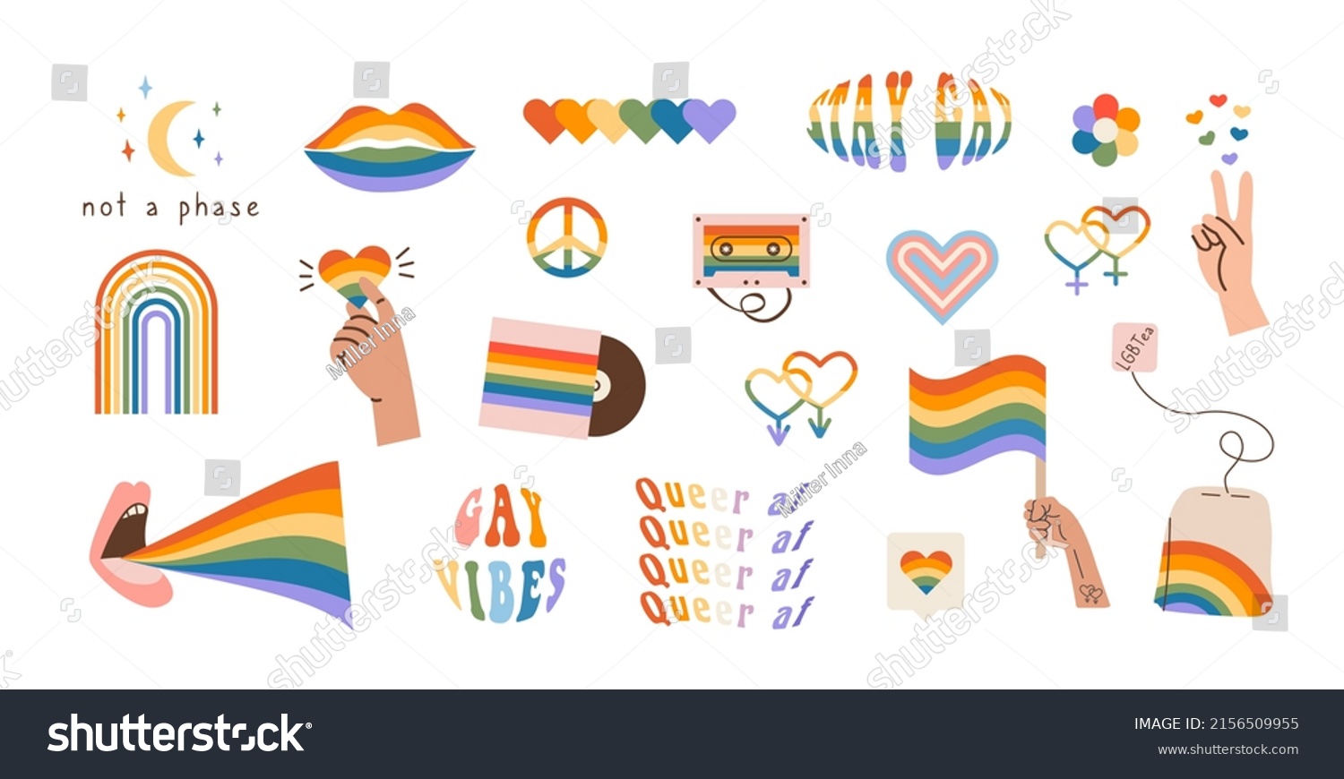 Vector Set Lgbtq Community Symbols Pride Stock Vector (Royalty Free ...