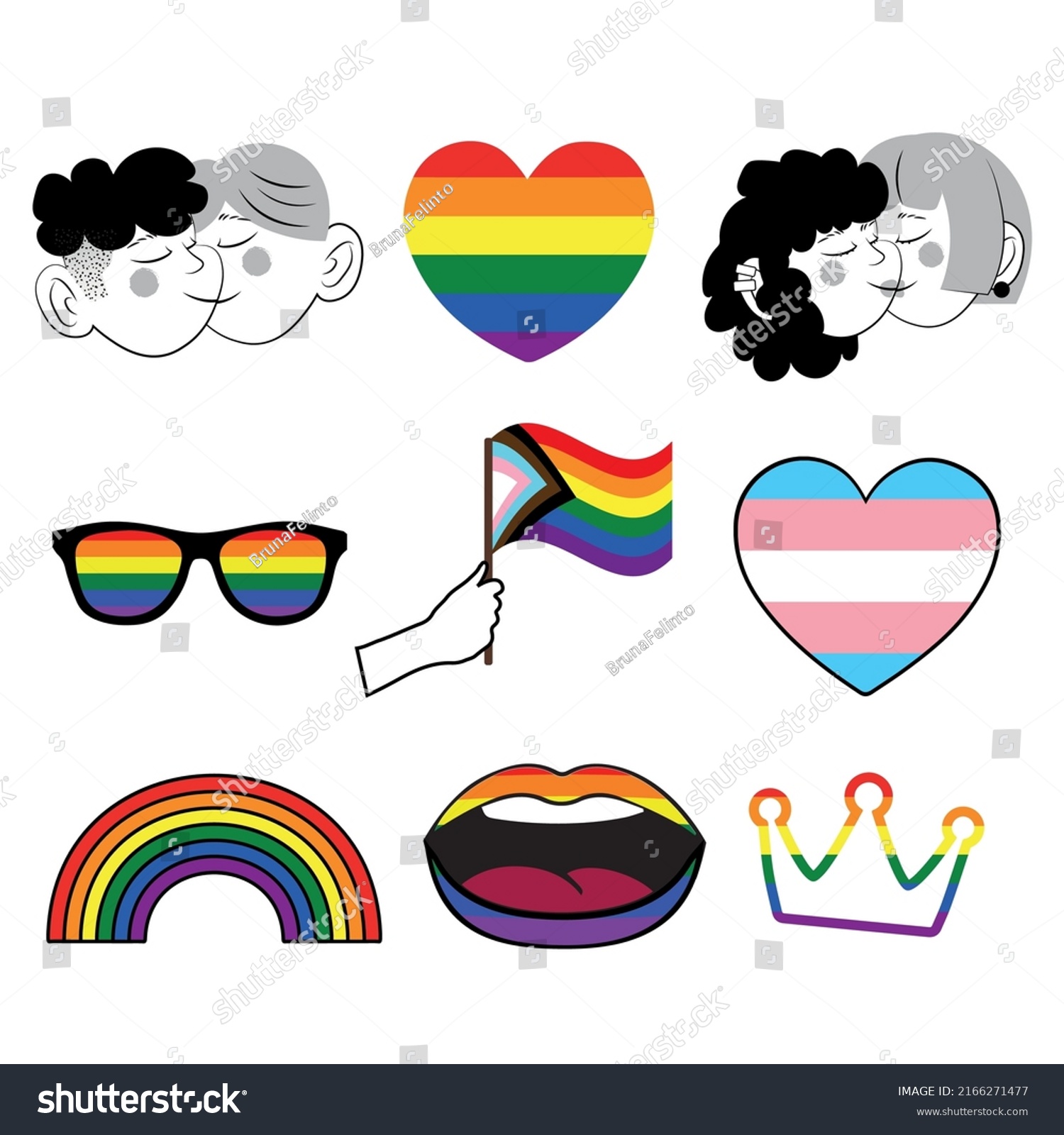 Vector Set Lgbtq Community Symbols Pride Stock Vector Royalty Free