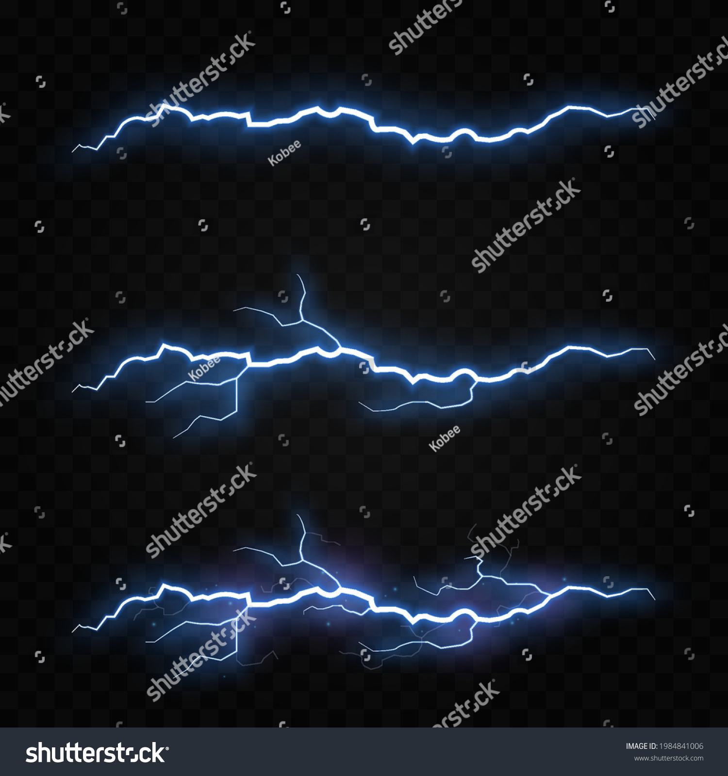 Vector Set Lightning Lightning Png Thunderstorm Stock Vector (Royalty ...