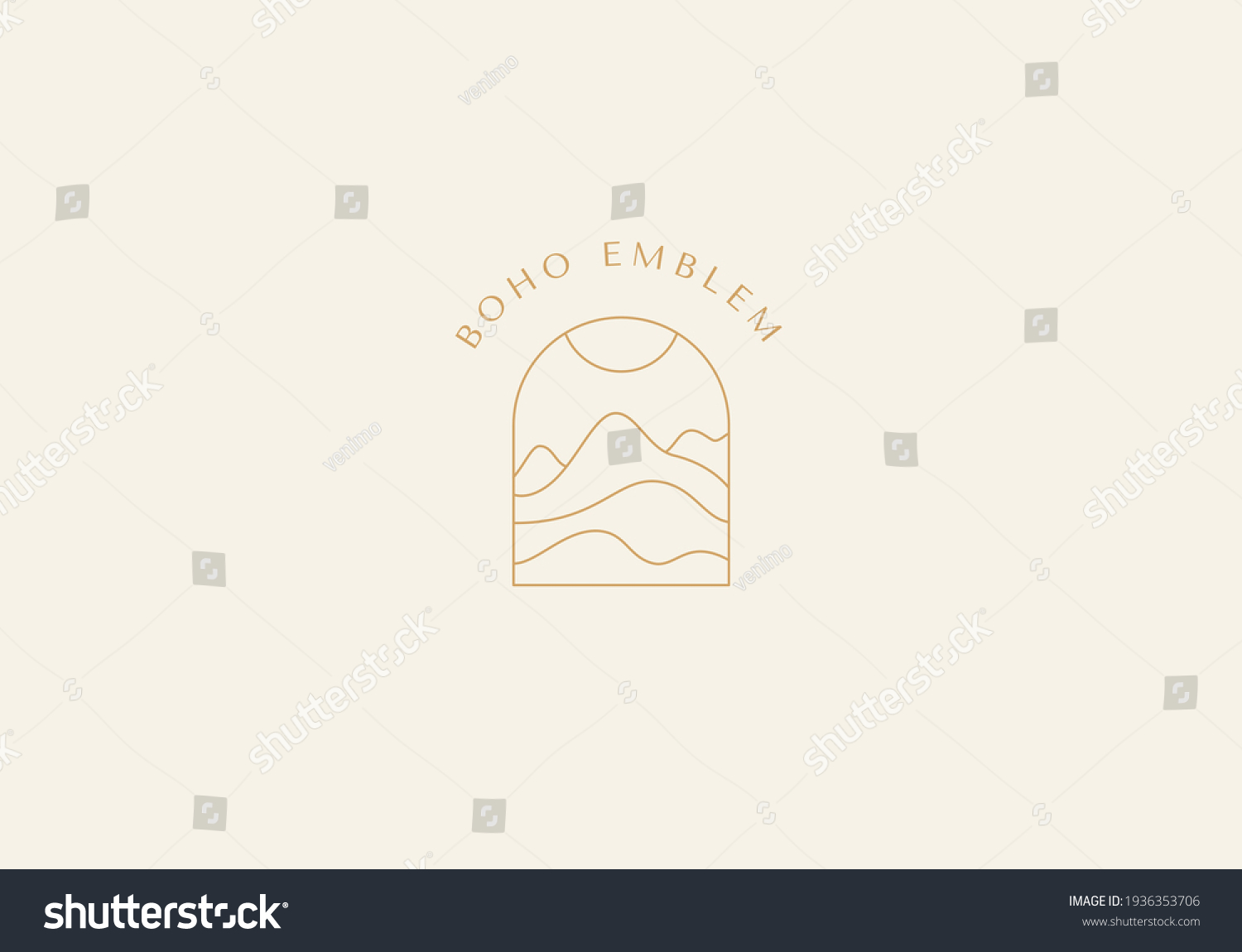 Vector set linear boho icons symbols stock vector royalty free